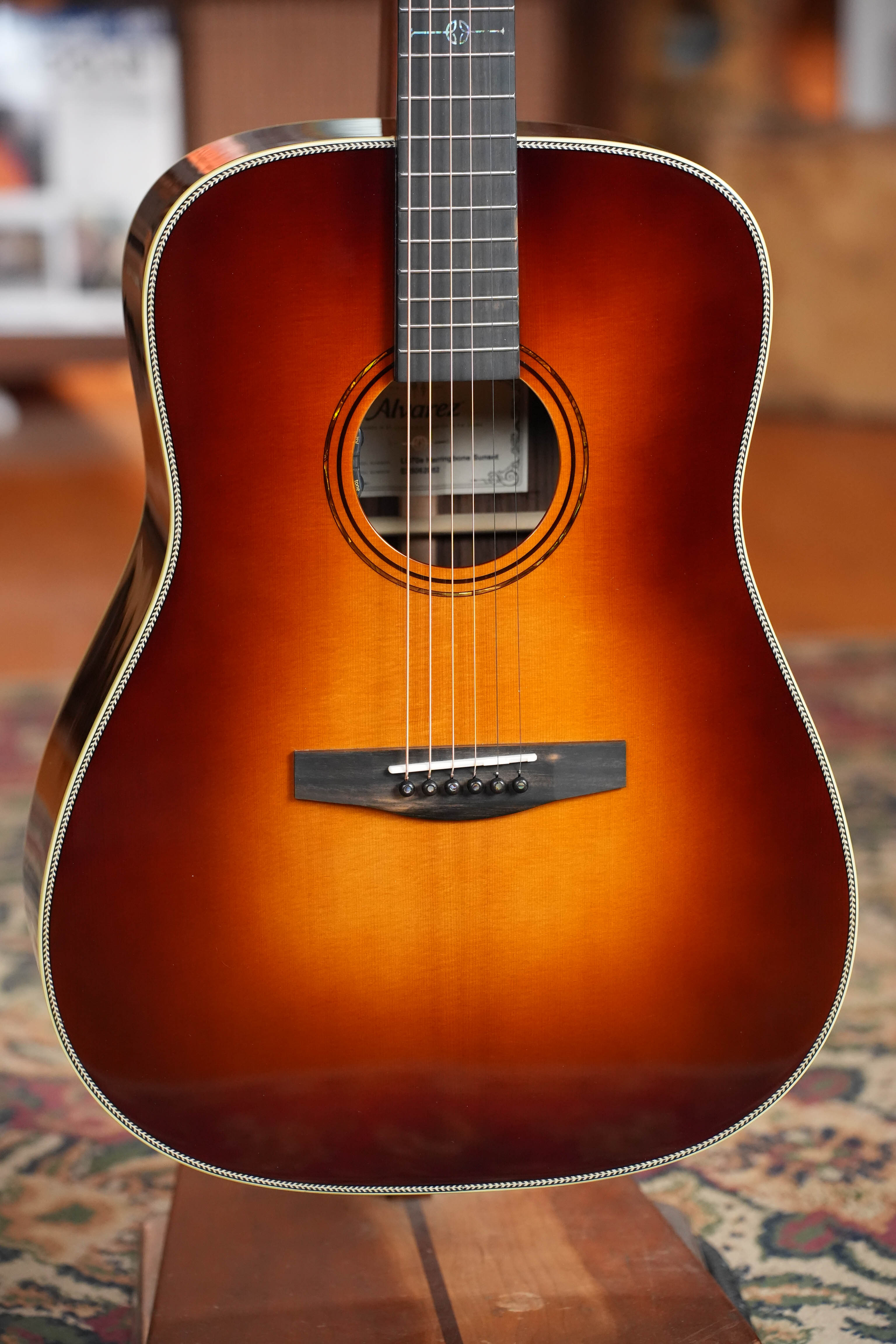Alvarez LD70e Sitka/Rosewood Herringbone Sunset Dreadnought Guitar w/LR Baggs Electronics #2052