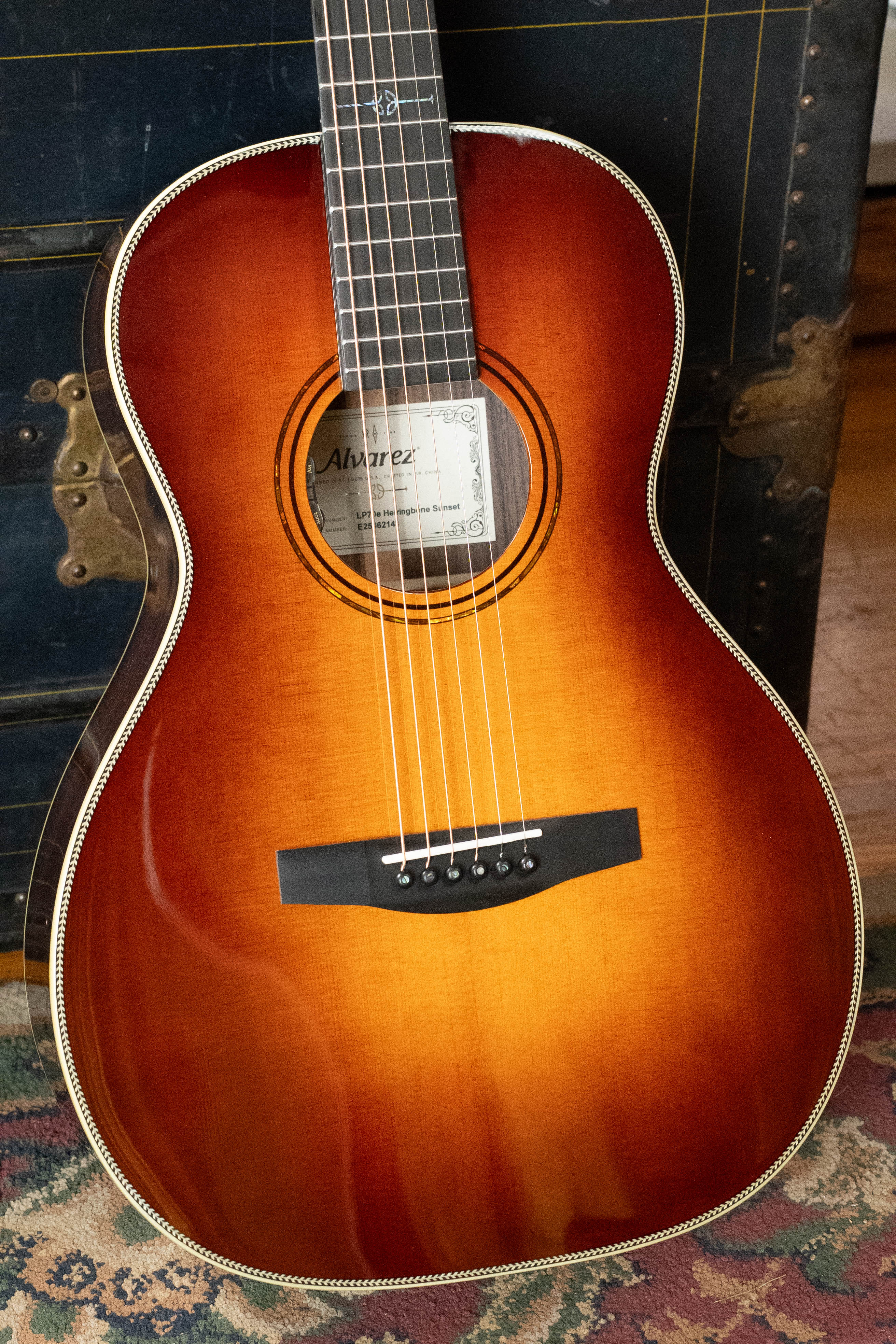Alvarez Laureate LP70e Herringbone Sunset Sitka/East Indian Rosewood Parlor Guitar w/LR Baggs HiFi Pickup #2143