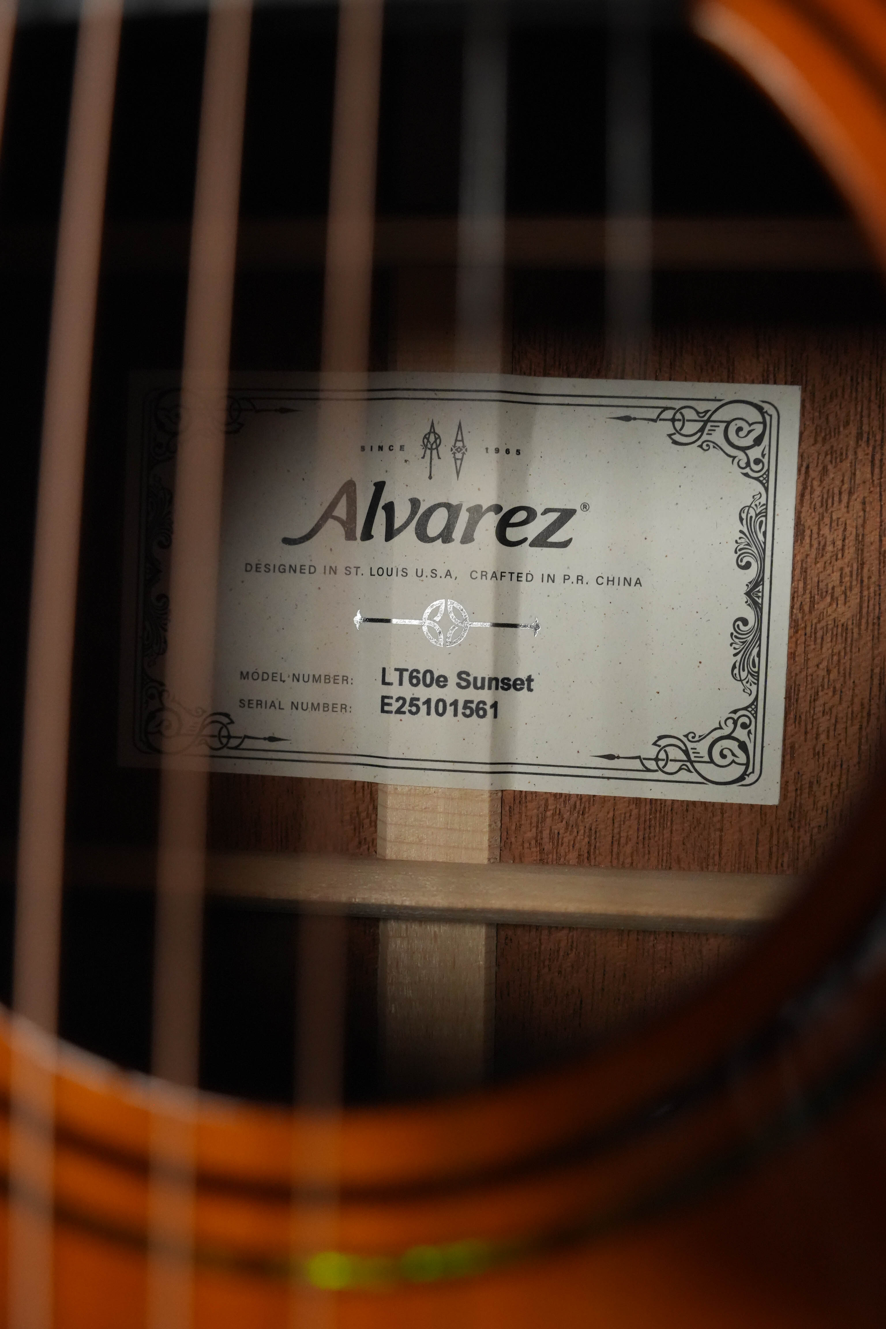 Alvarez Laureate Series LT60e Sunset Sitka/Mahogany OOO Guitar w/LR Baggs Hifi Pickup #1561