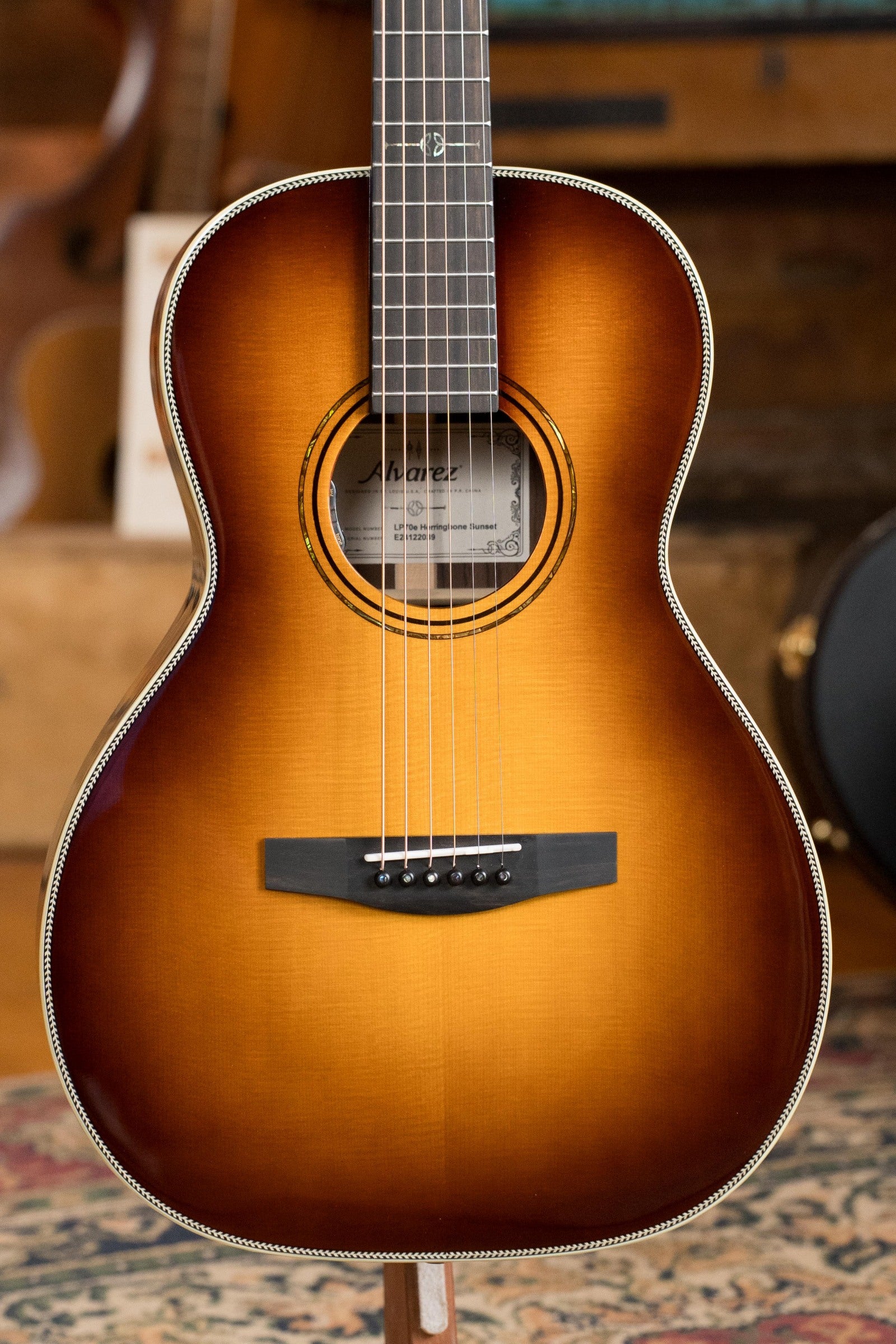 Alvarez Laureate LP70e Herringbone Sunset Sitka/East Indian Rosewood Parlor Guitar w/LR Baggs HiFi Pickup #2039
