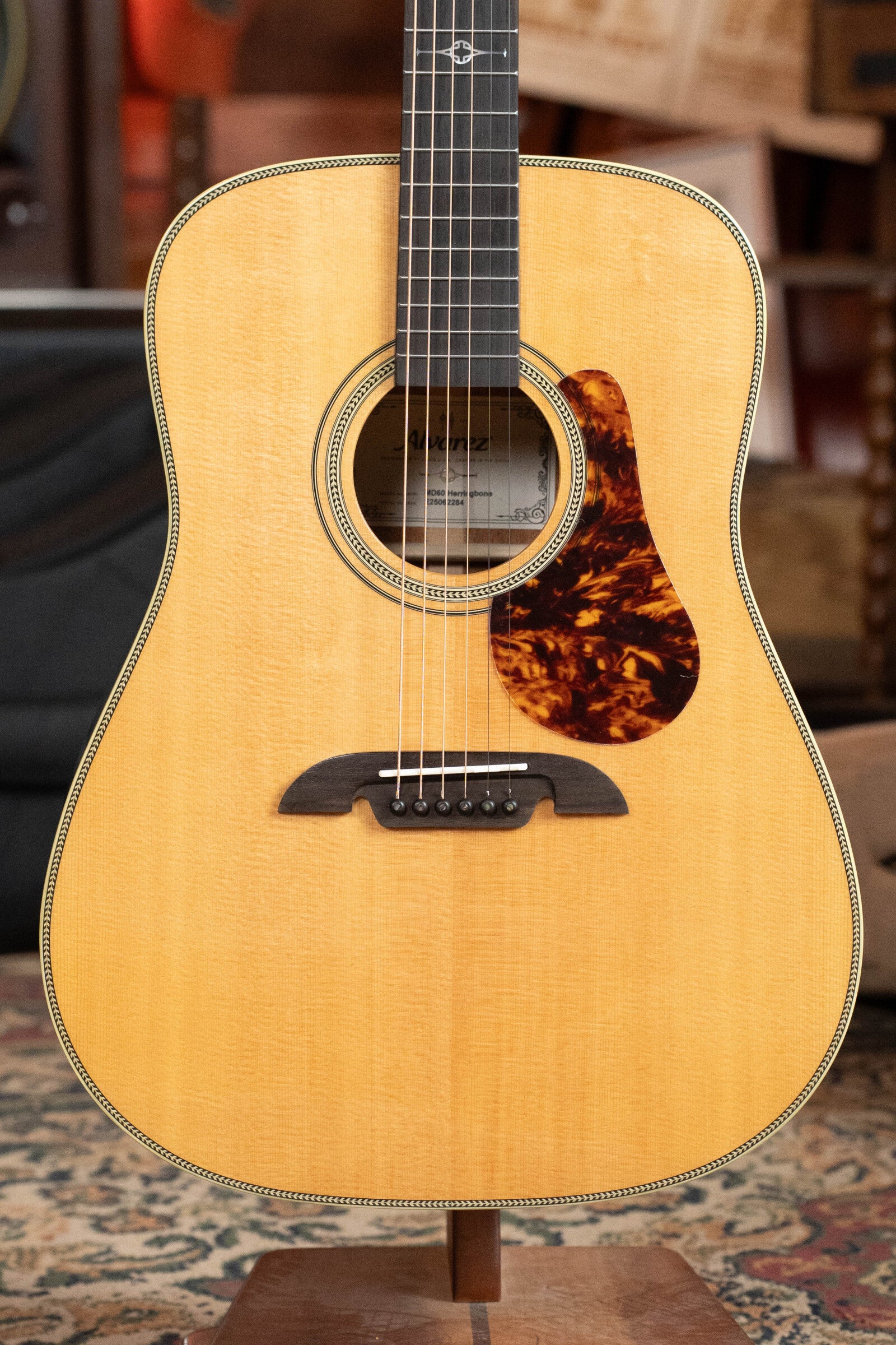 Alvarez Masterworks Series MD60 Herringbone Sitka/African Mahogany Dreadnought Acoustic Guitar #2284