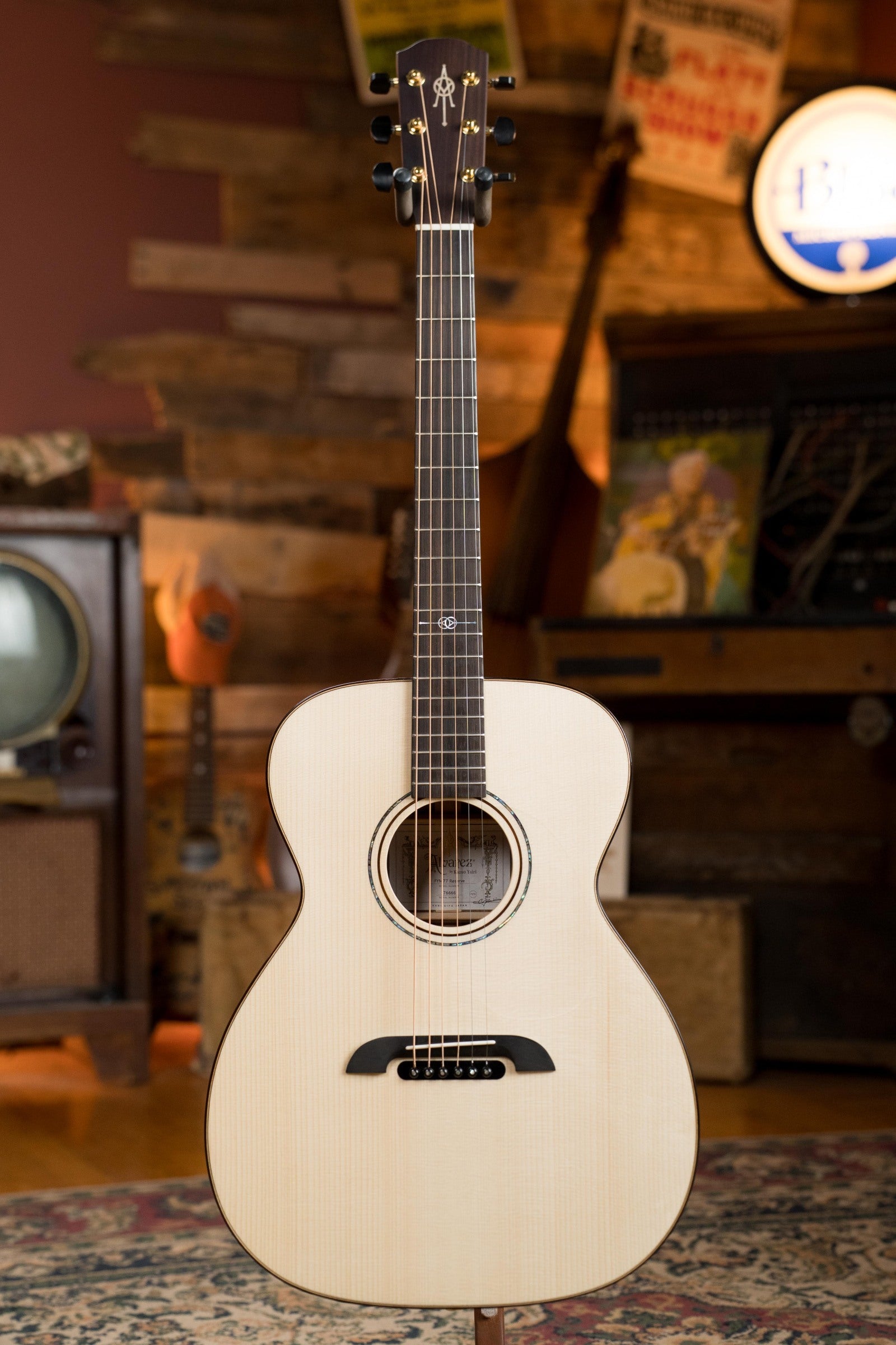 Alvarez Yairi Masterworks Series FYM77 Reserve 1 of 6 Worldwide Adirondack/Flamed Black Walnut OM Acoustic Guitar #6666