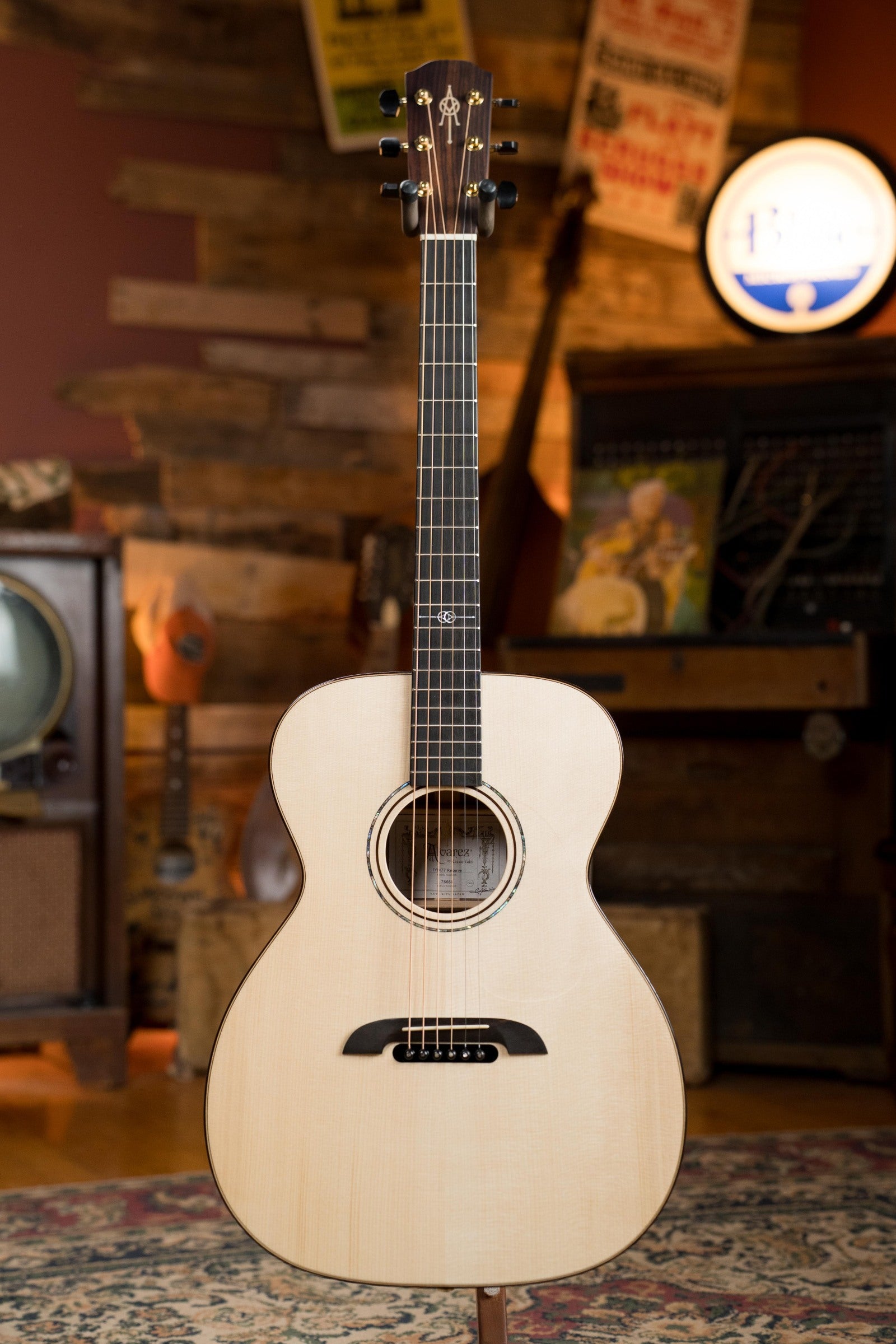 Alvarez Yairi Masterworks Series FYM77 Reserve 1 of 6 Worldwide Adirondack/Flamed Black Walnut OM Acoustic Guitar #6668