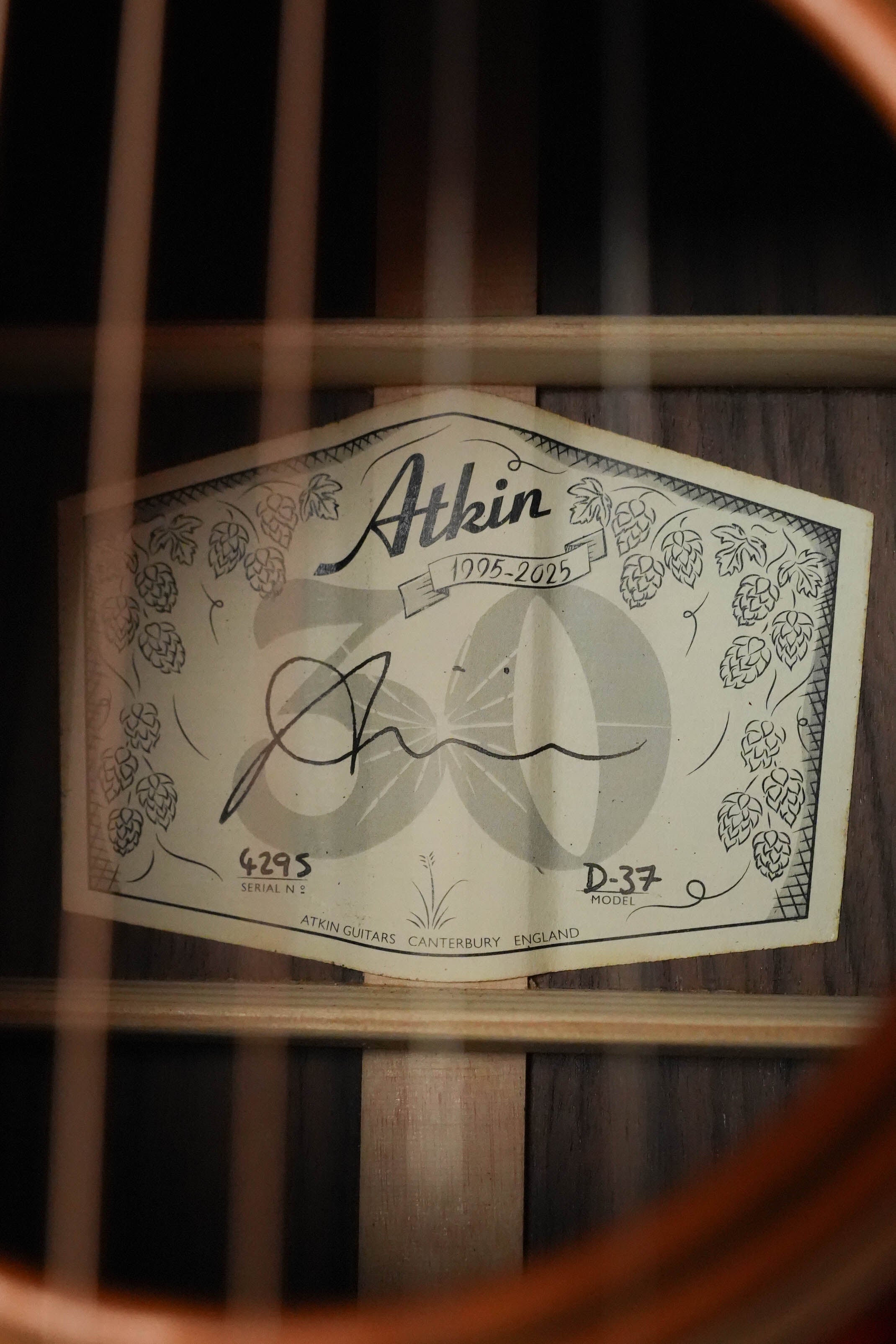 Atkin D37 Baked Sitka/Indian Rosewood Dreadnought Acoustic Guitar #4295