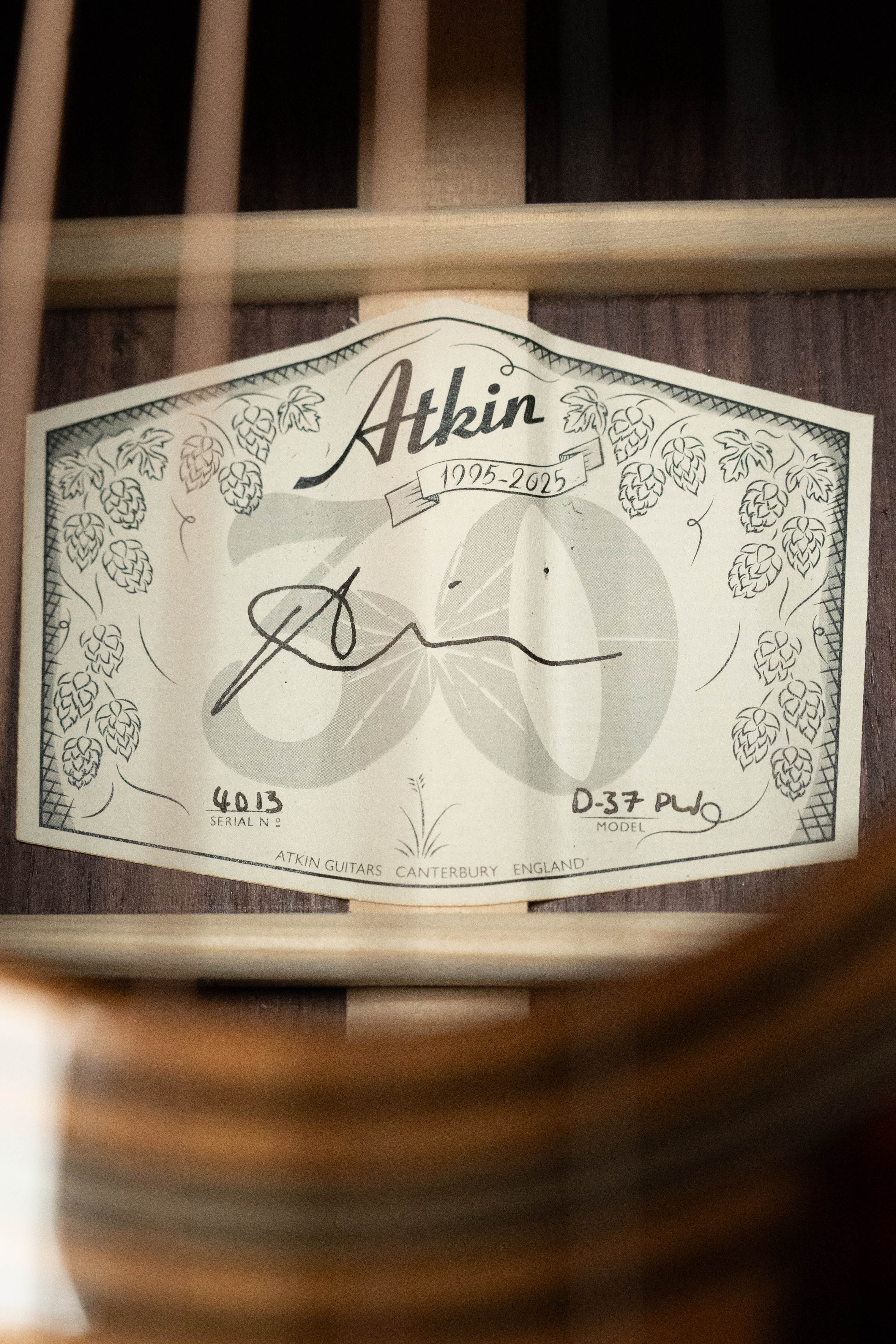 Atkin D37 Pre-War Baked Adirondack/Indian Rosewood Dreadnought Acoustic Guitar #4013