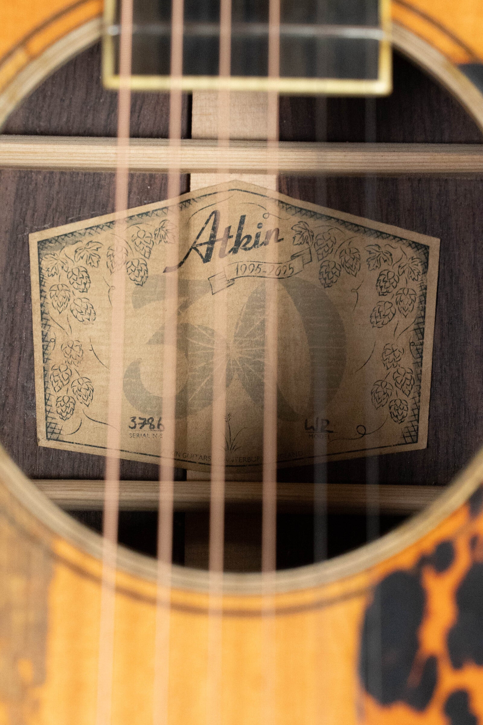 Atkin White RIce Stika/Rosewood Dreadnought Acoustic Guitar # 3786