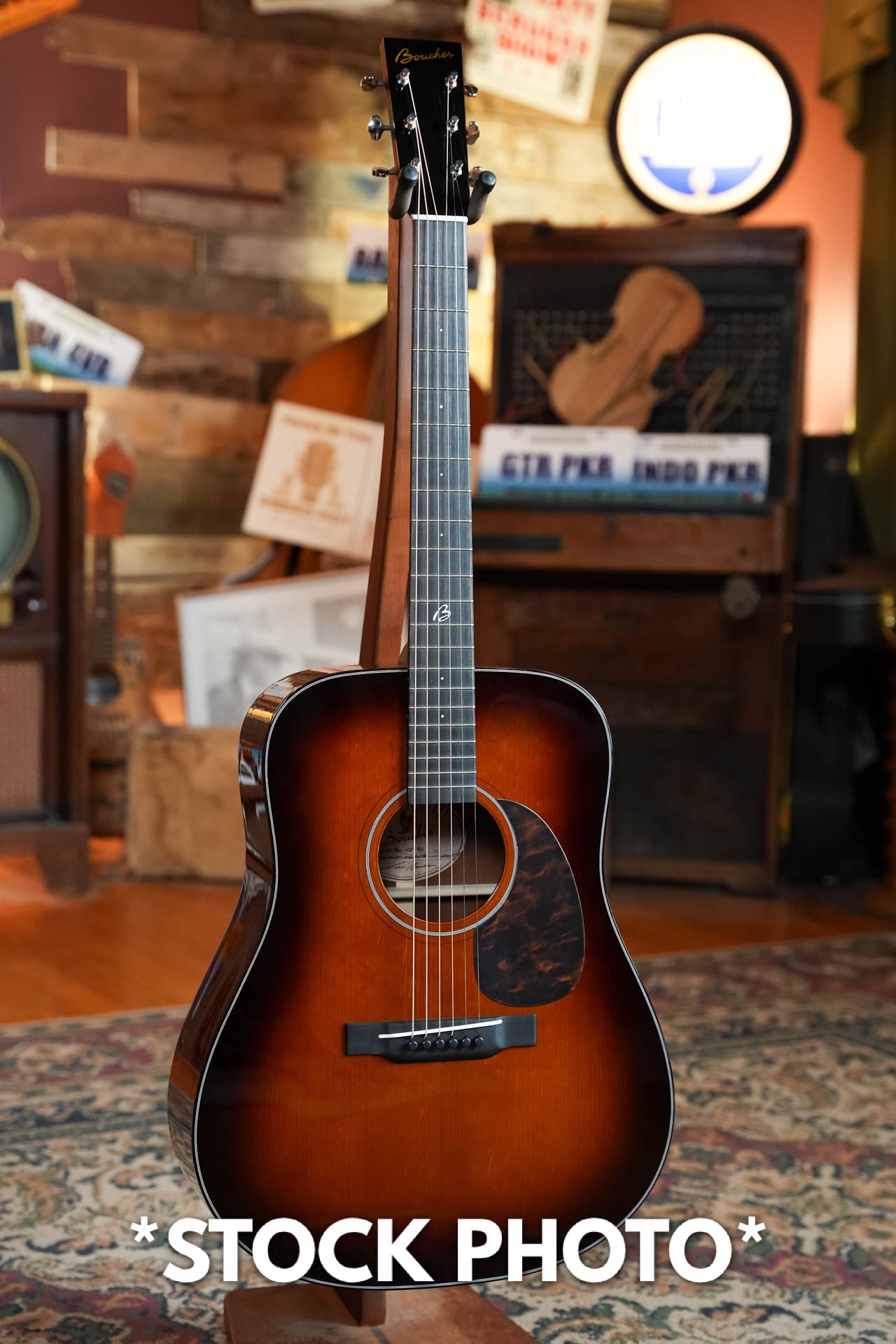 PRE-ORDER DEPOSIT ONLY *New 2026 Model* Boucher BG-42T-BG Torrefied Adirondack/Torrefied Mahogany Bluegrass Goose Ambertone Burst Gold Pack Dreadnought Acoustic Guitar