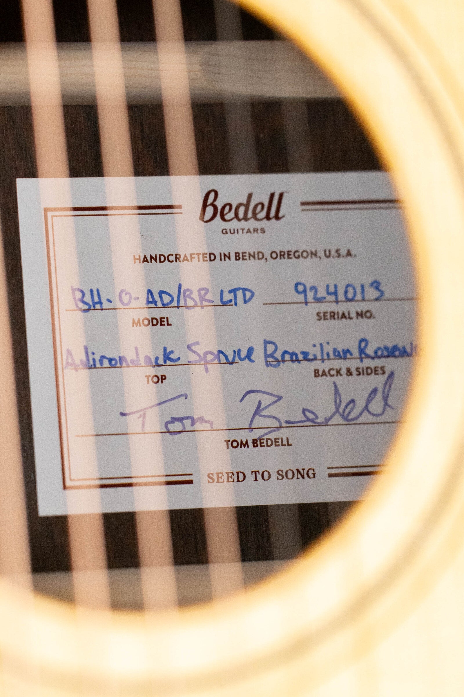 Bedell Bahia Limited Edition 2025 NAMM Launch Adirondack/Brazilian Rosewood OM Acoustic Guitar #5002