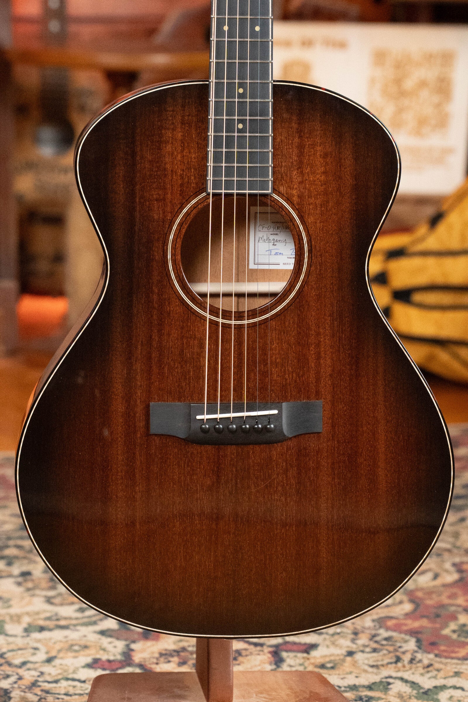 Bedell Classic Folk All Honduran Mahogany Antique Burst Orchestra Model Guitar w/Electronics #5009