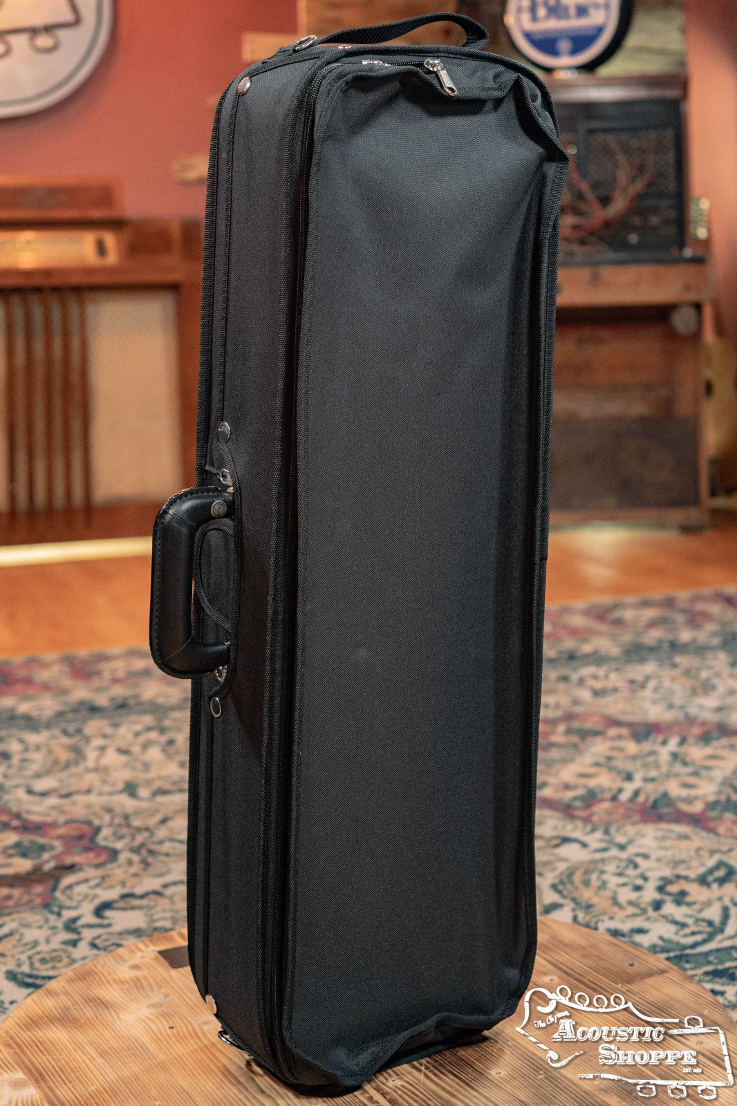 Bobelock Deluxe Wood Shell Oblong Velvet Violin Case - Grey Interior B1002VS-1-BKGY