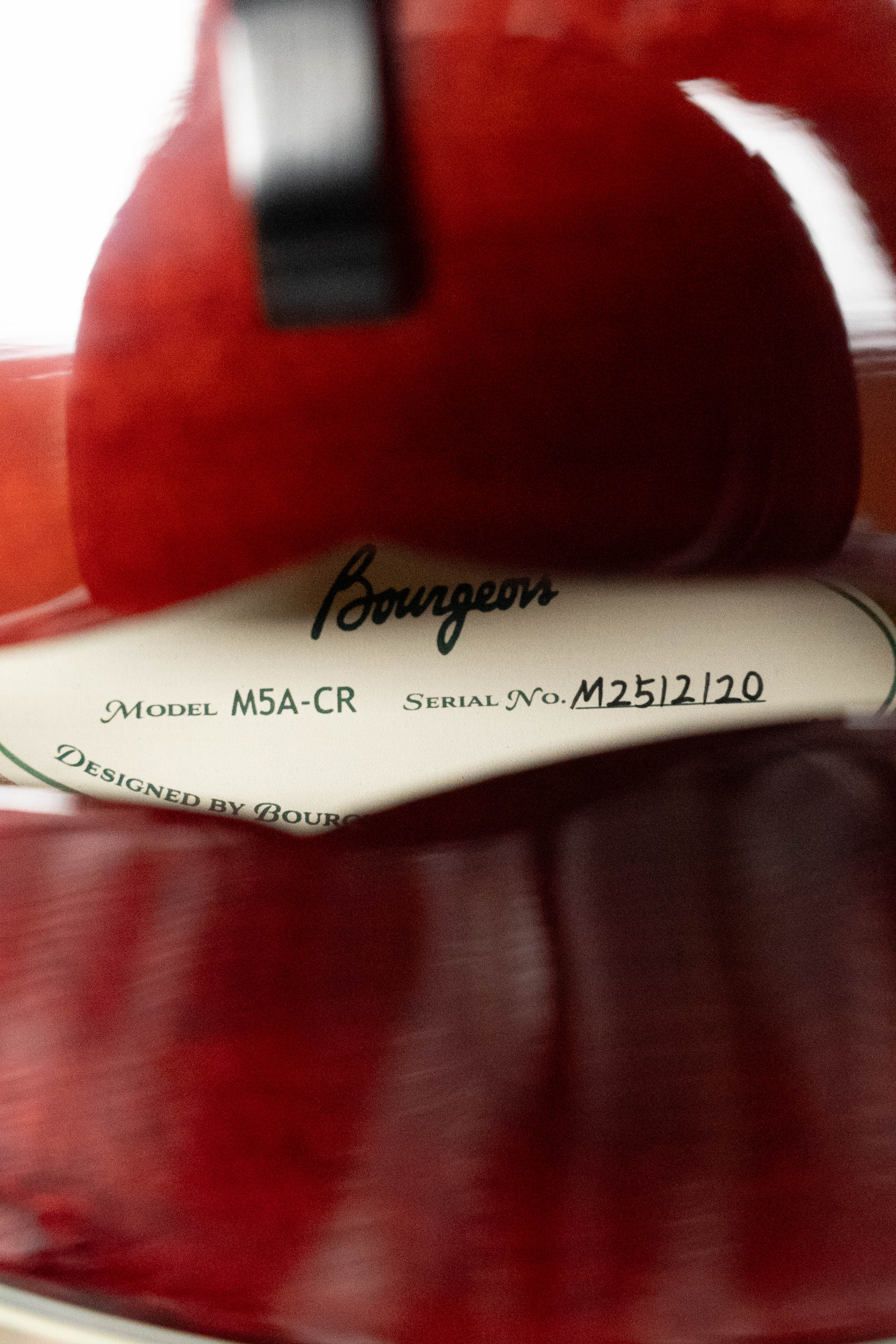 *TAS Exclusive* Bourgeois M5-A-CR Aged-Tone Adirondack/Maple Cordovan Red A-Style Mandolin #2120