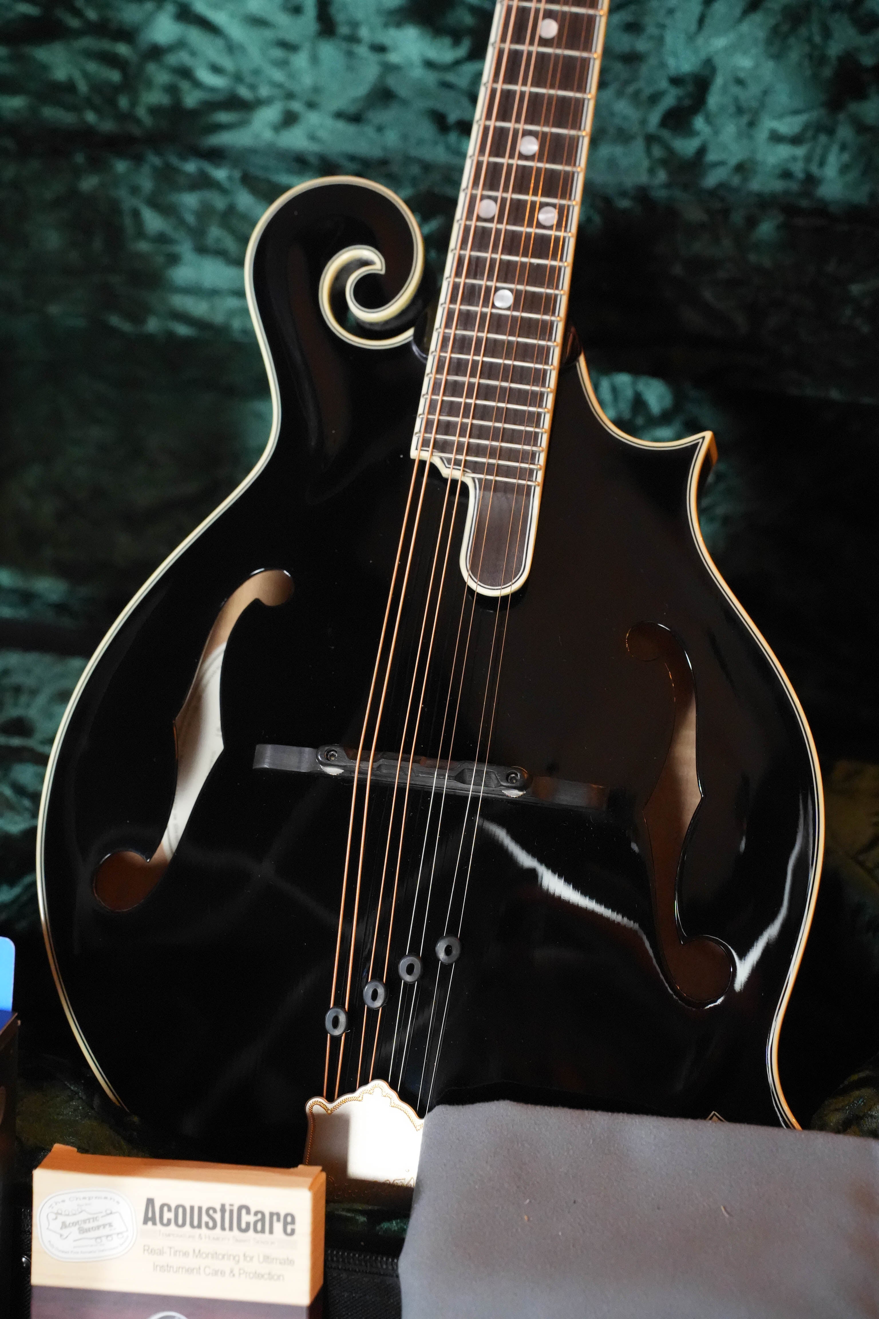 Bourgeois M5-F-BT Aged-Tone Adirondack/Maple Black Top F-Style Mandolin #3102