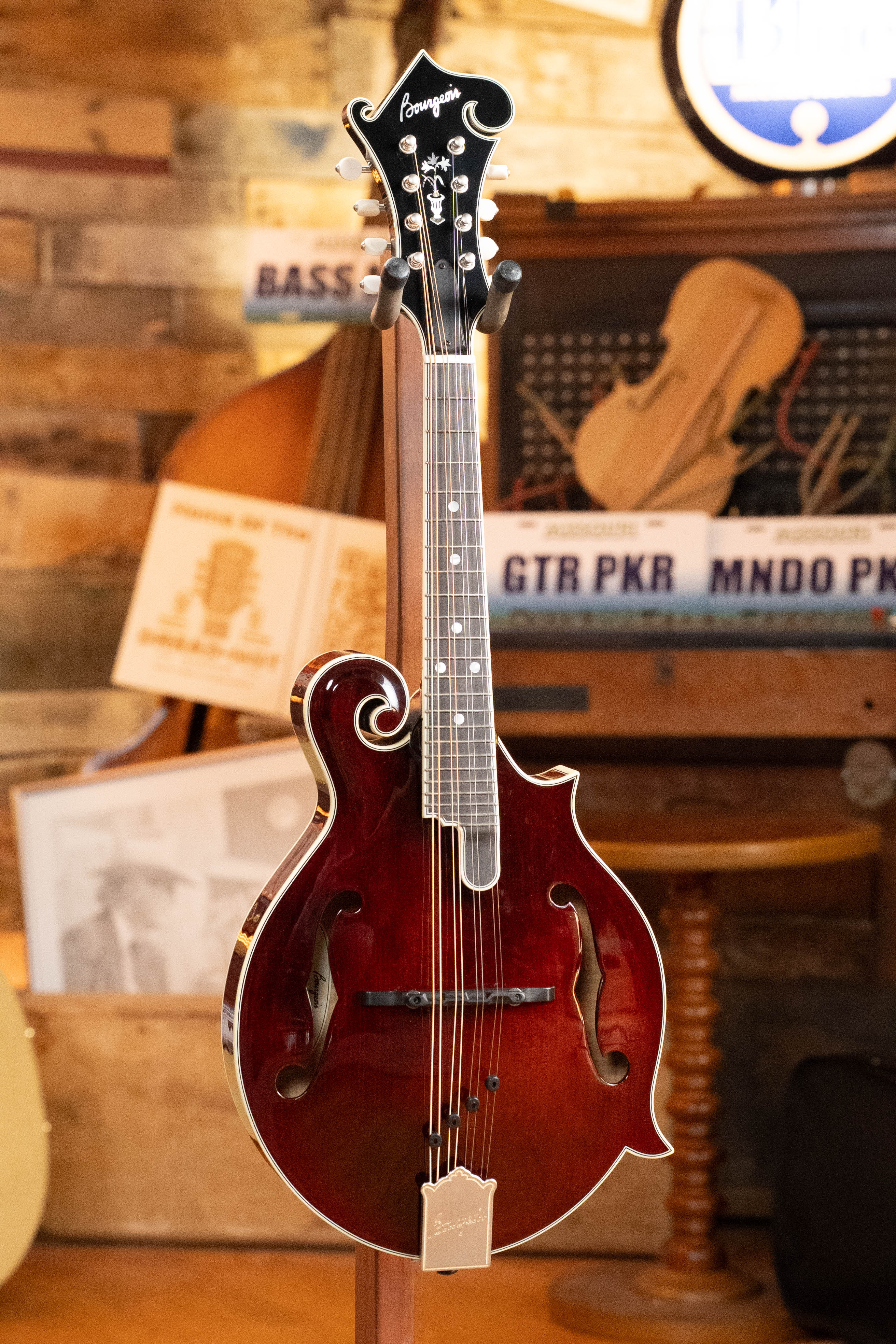 Bourgeois M5-F-CR Aged-Tone Adirondack/Maple Cordovan Red F-Style Mandolin #2138