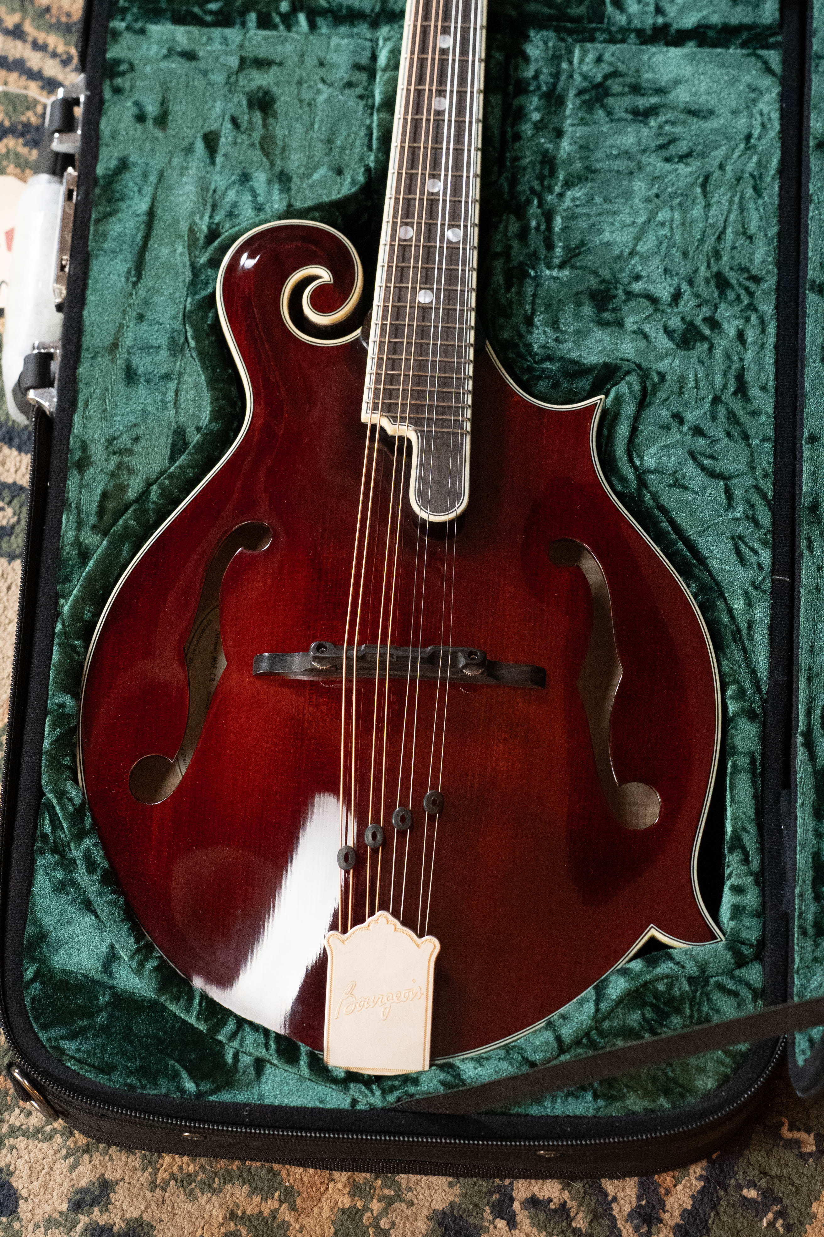 Bourgeois M5-F-CR Aged-Tone Adirondack/Maple Cordovan Red F-Style Mandolin #2139