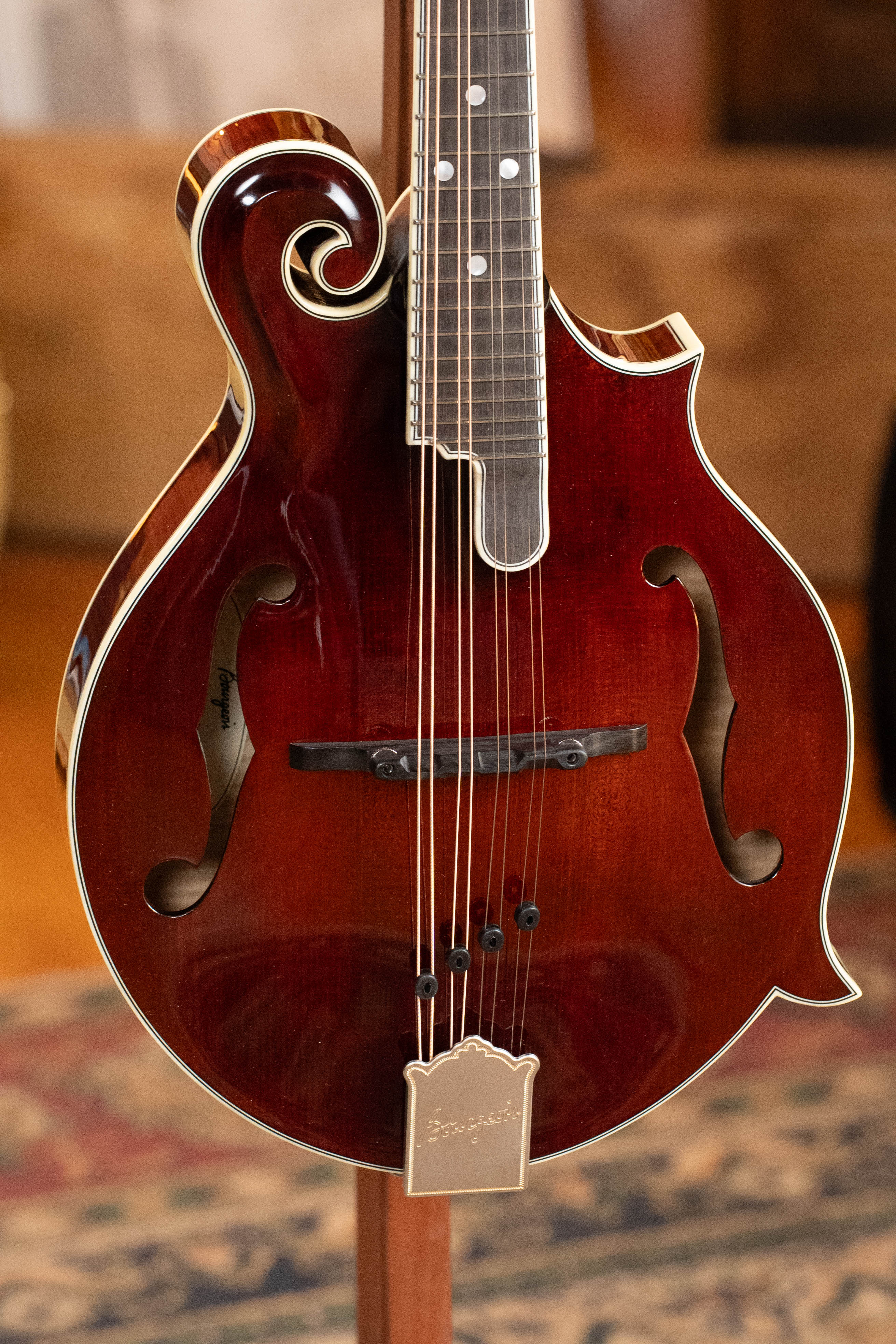 Bourgeois M5-F-CR Aged-Tone Adirondack/Maple Cordovan Red F-Style Mandolin #2139