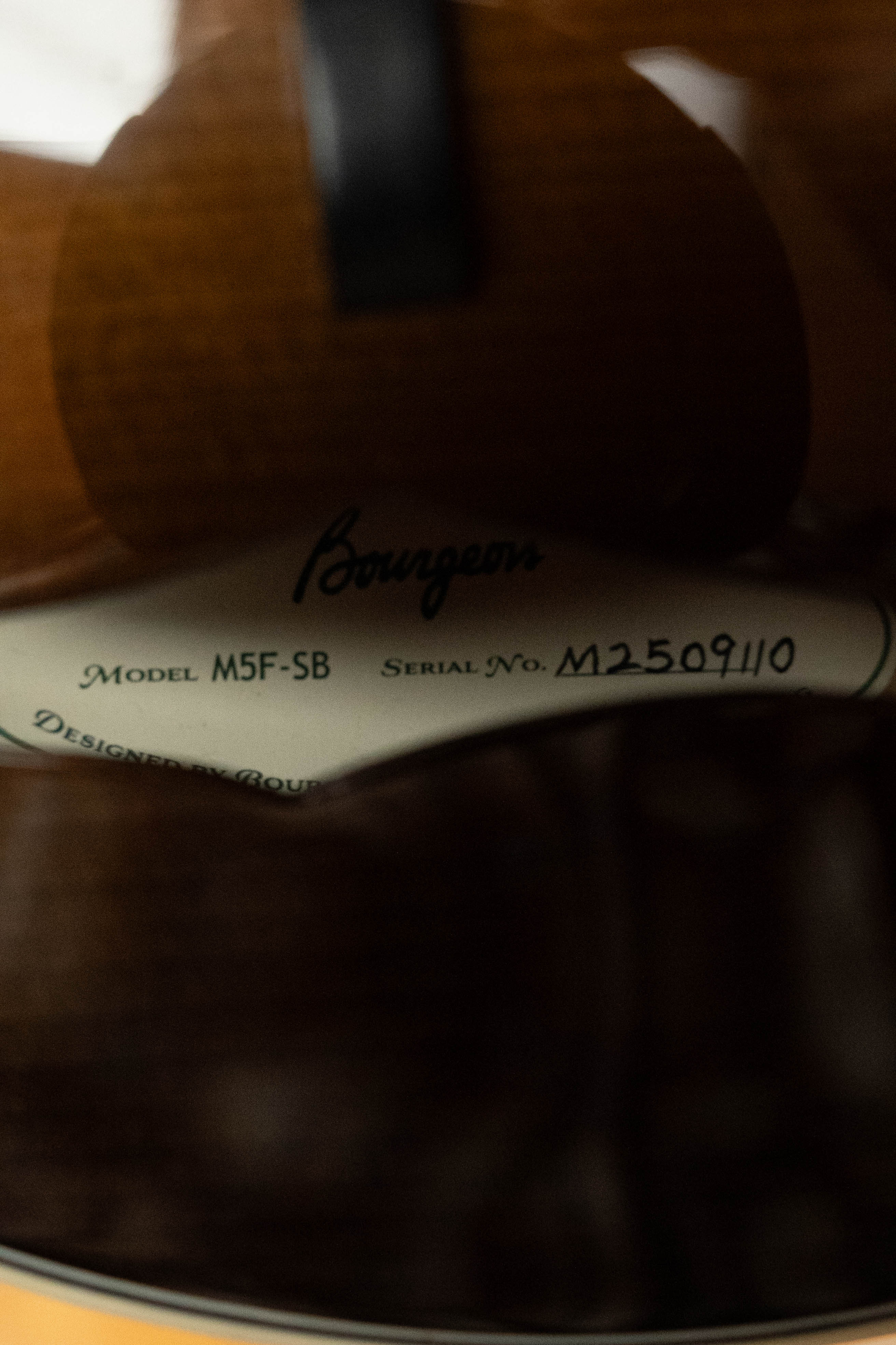 Bourgeois M5-F-SB Aged-Tone Adirondack/Maple Sunburst F-Style Mandolin #9110