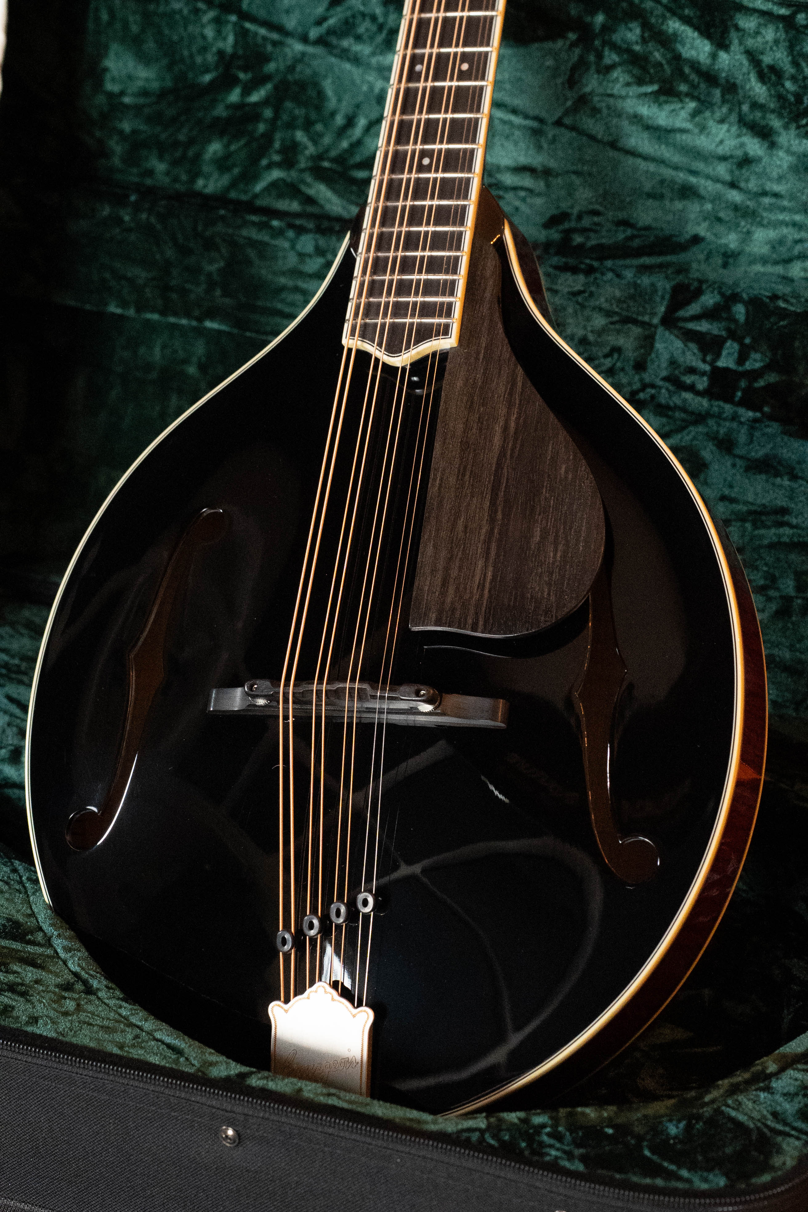 Bourgeois M5-O-BT Aged Tone Adirondack/European Curly Maple Black Octave Mandolin #2114