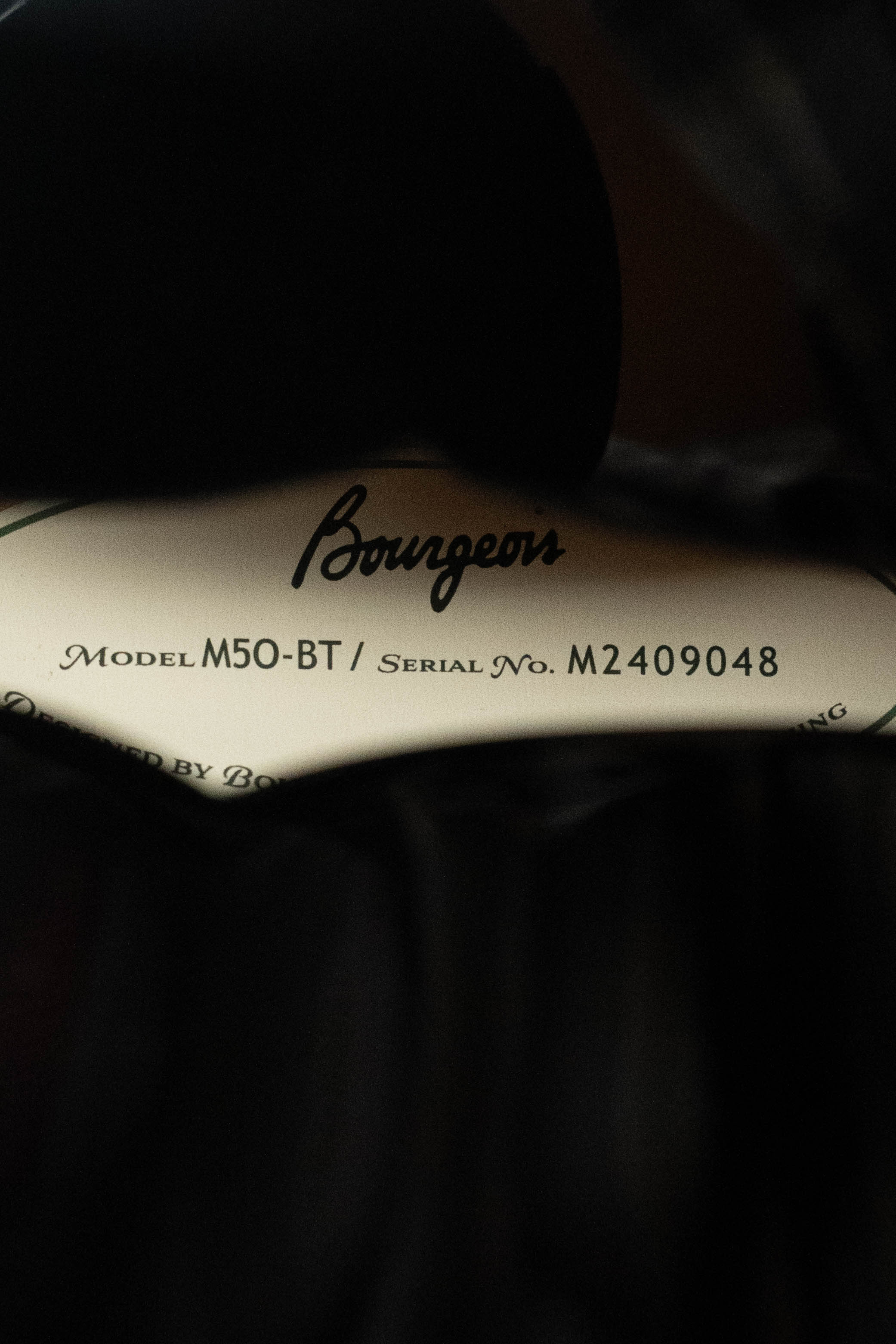 Bourgeois M5-O-BT Aged Tone Adirondack/European Curly Maple Black Octave Mandolin #9048