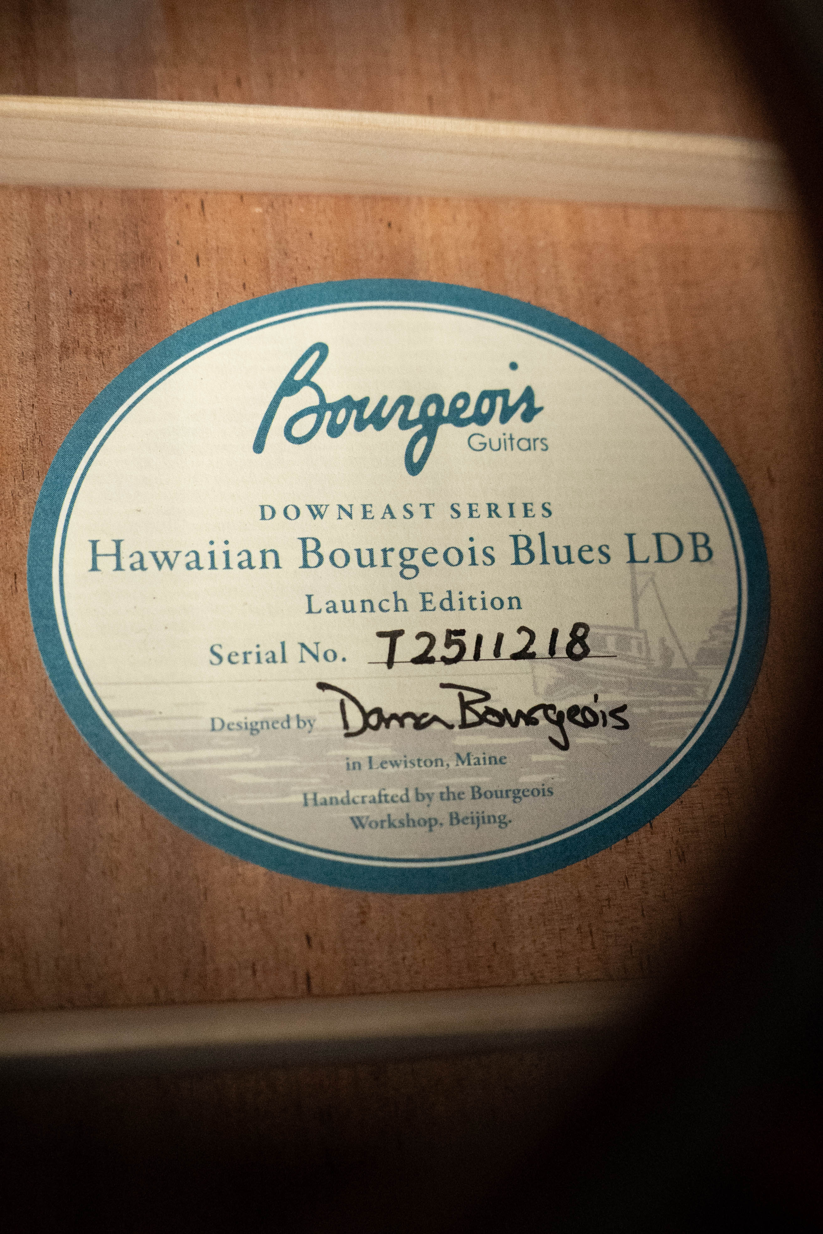 Bourgeois NAMM Launch Downeast Hawaiian Blues Series All Koa LDB Acoustic Guitar #1218