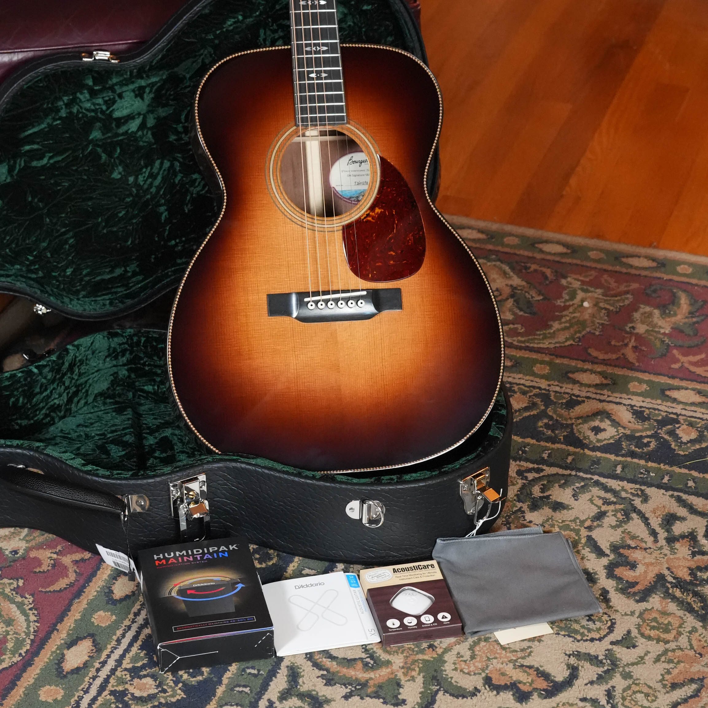 Bourgeois OMSIG-SB/TS Touchstone Signature Torrefied Alaskan Sitka/Madagascar Rosewood Sunburst Orchestra Model Acoustic Guitar #1298