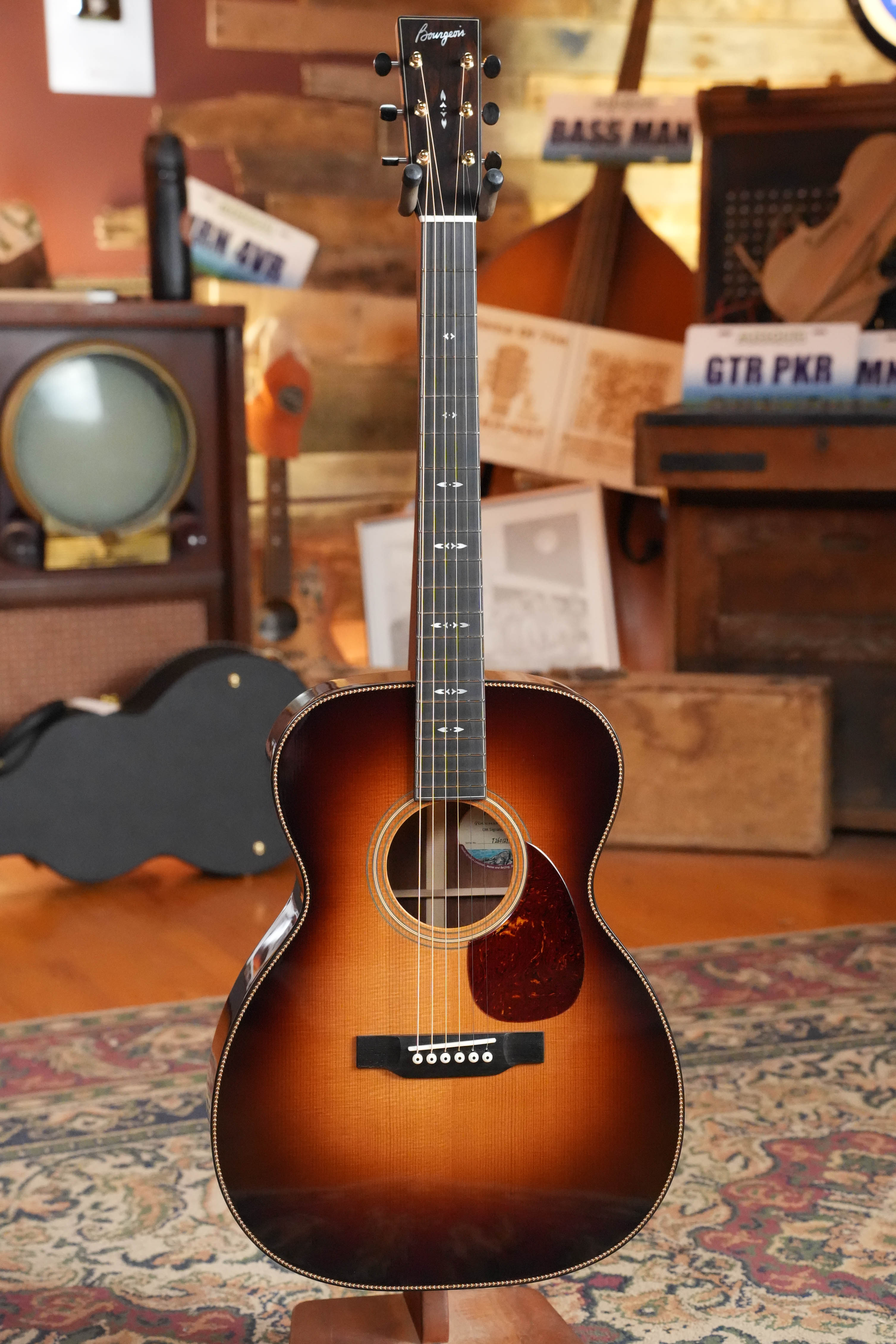 Bourgeois OMSIG-SB/TS Touchstone Signature Torrefied Alaskan Sitka/Madagascar Rosewood Sunburst Orchestra Model Acoustic Guitar #1298