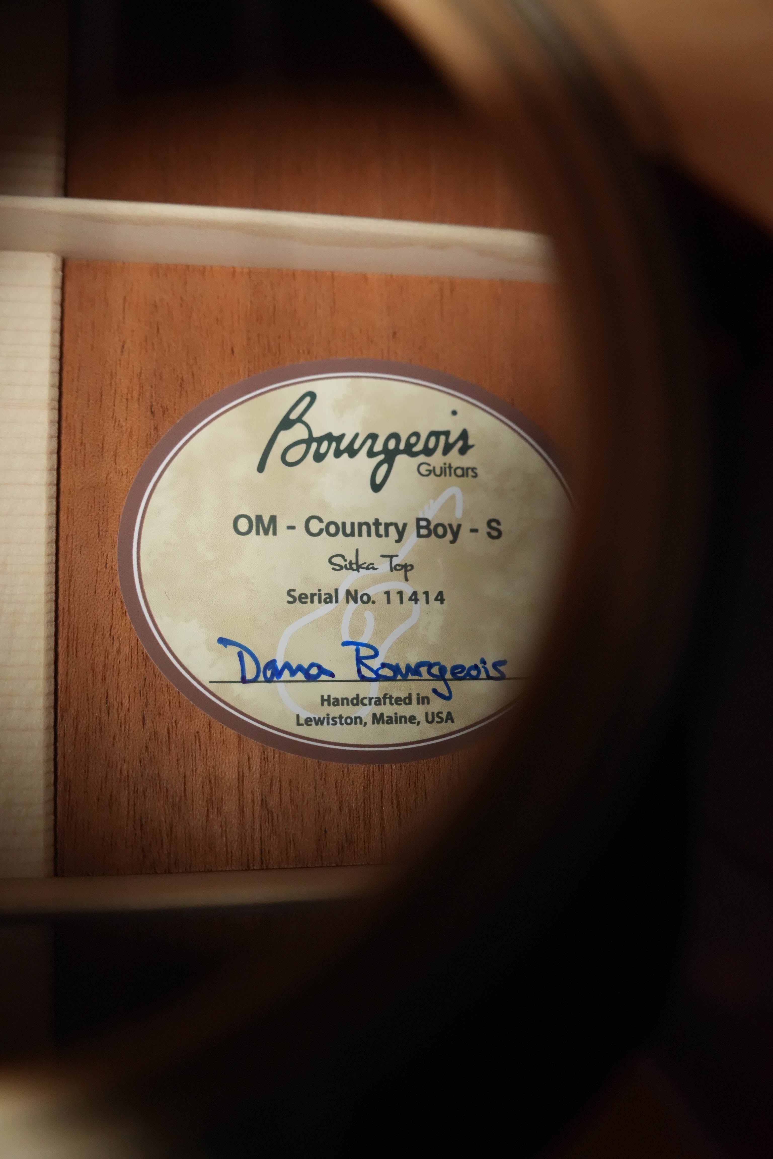 Bourgeois Professional Series Country Boy Satin Sitka/Mahogany Satin OM Acoustic Guitar #1414