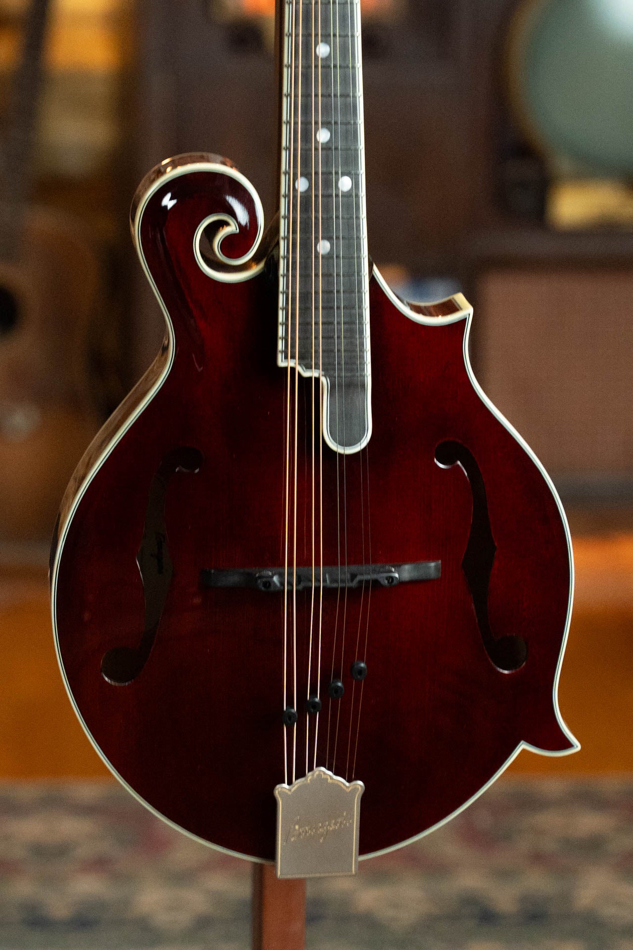 Bourgeois TAS Exclusive M5-F-CR Aged-Tone Adirondack/Maple Cordovan Red F-Style Mandolin #2136