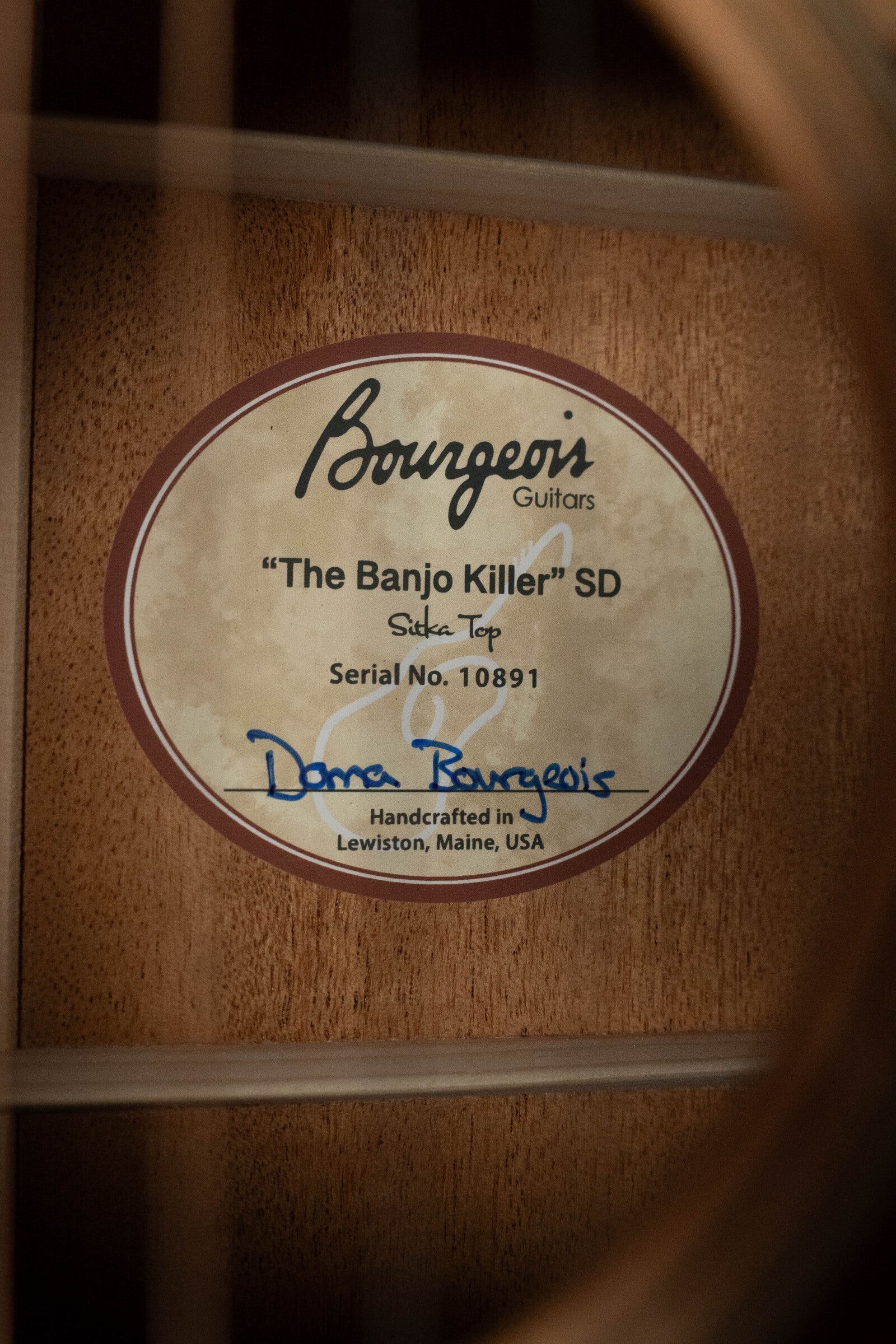 Bourgeois Banjo Killer LSBK-SD Bearclaw Figured Sitka/Beeswing Mahogany Slope Shoulder Dreadnought Acoustic Guitar #0891