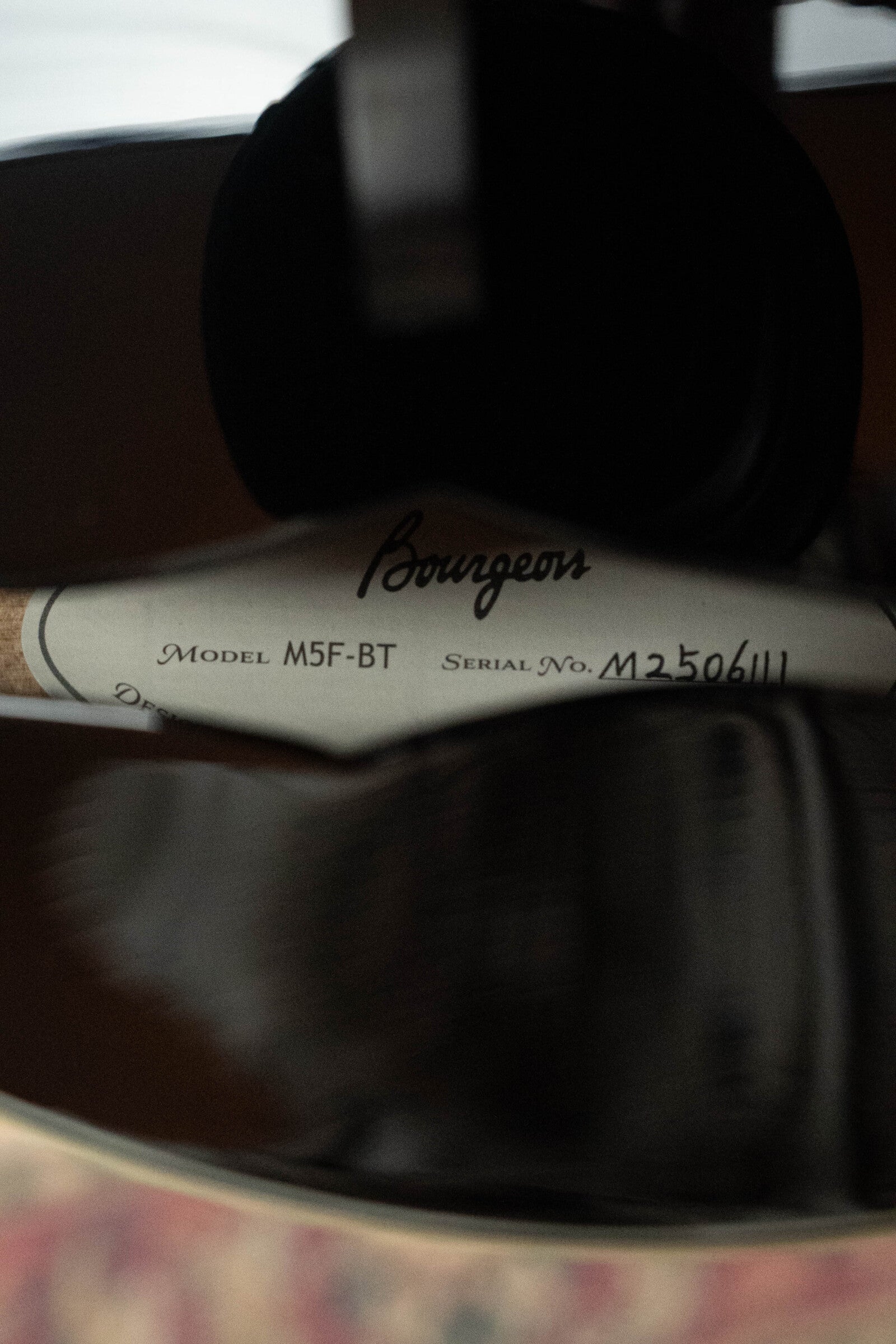 Bourgeois M5-F-BT Aged-Tone Adirondack/Maple Black Top F-Style Mandolin #6111