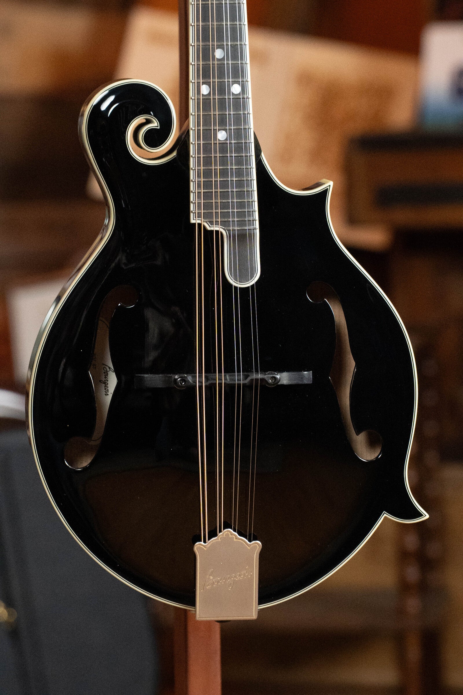 Bourgeois Limited Chocolate M5-F-BT Aged-Tone Adirondack/Maple Black Top F-Style Mandolin #6113