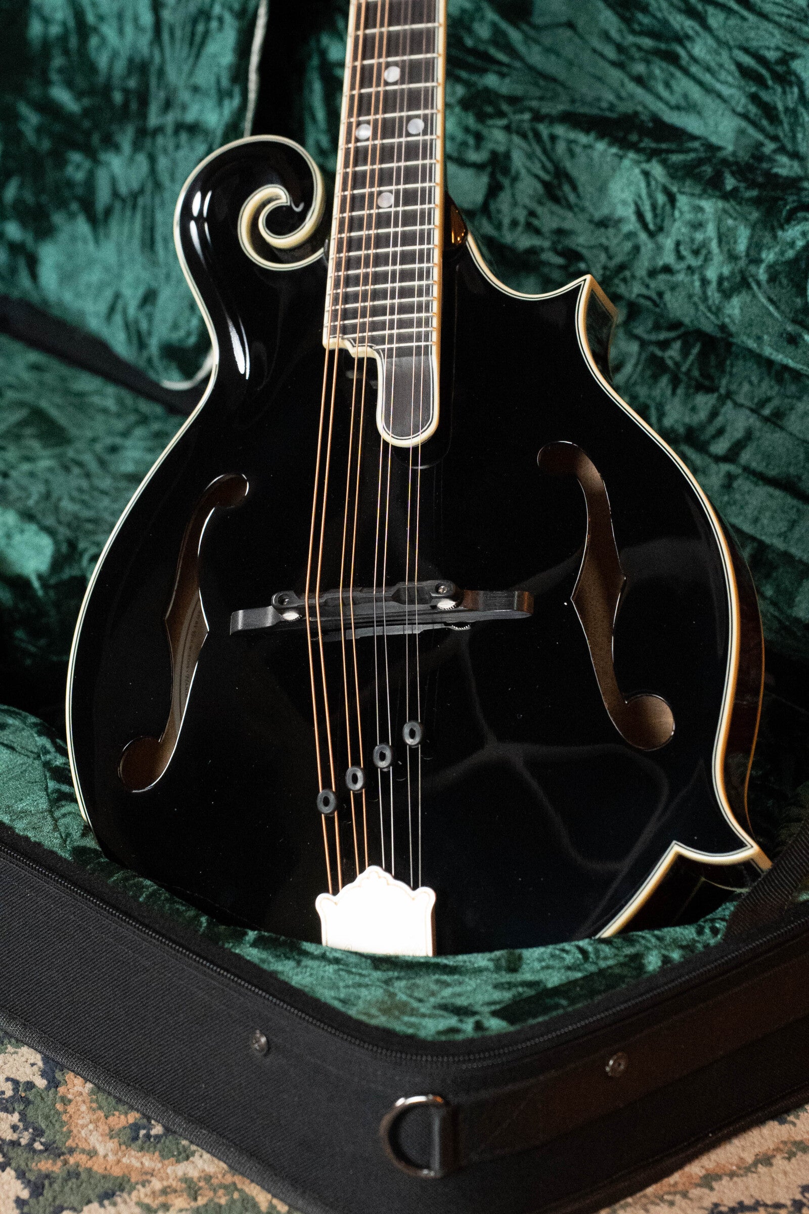 Bourgeois M5-F-BT Aged-Tone Adirondack/Maple Black Top F-Style Mandolin #6115