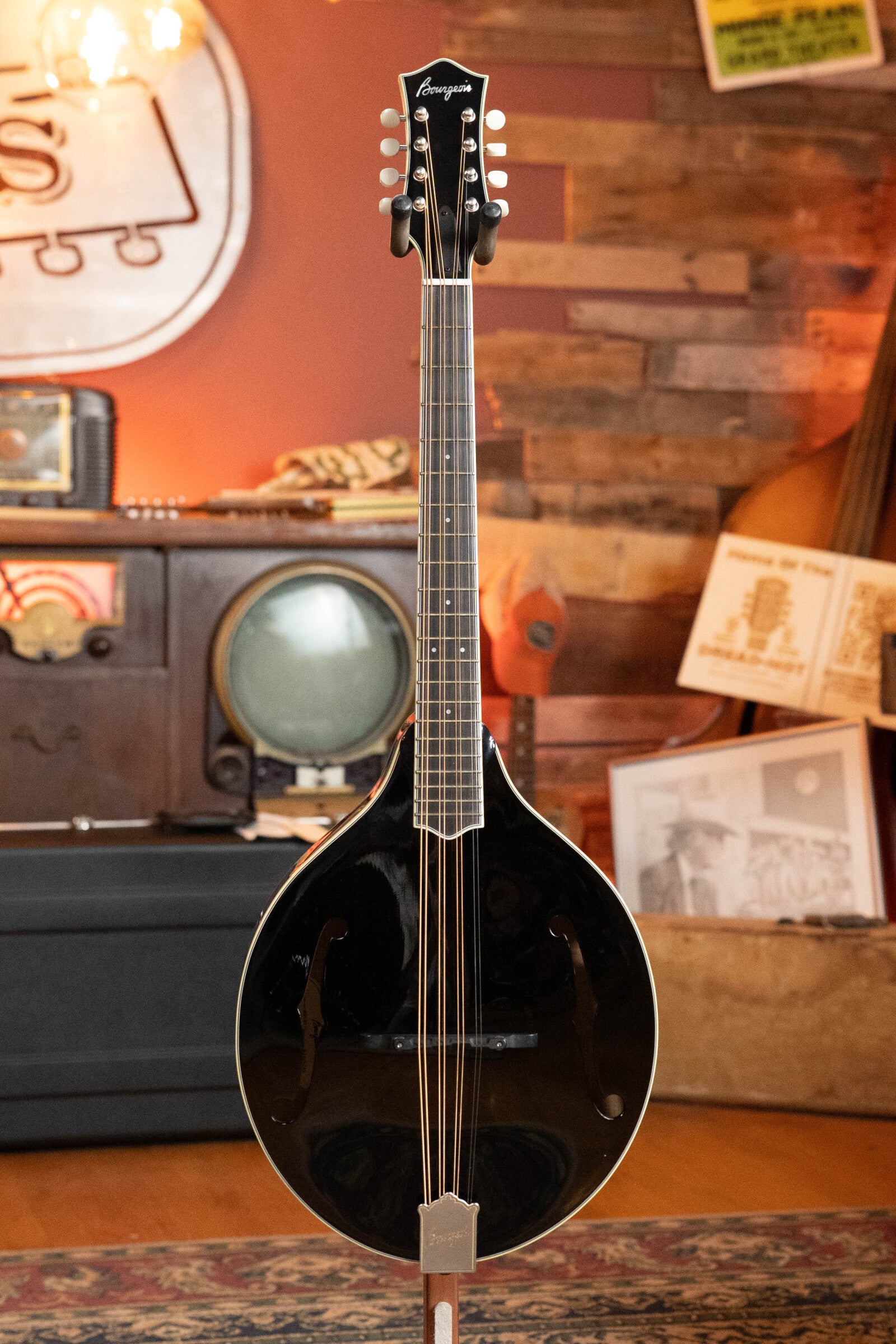 Bourgeois M5-O-BT Aged Tone Adirondack/European Curly Maple Black Octave Mandolin #9045