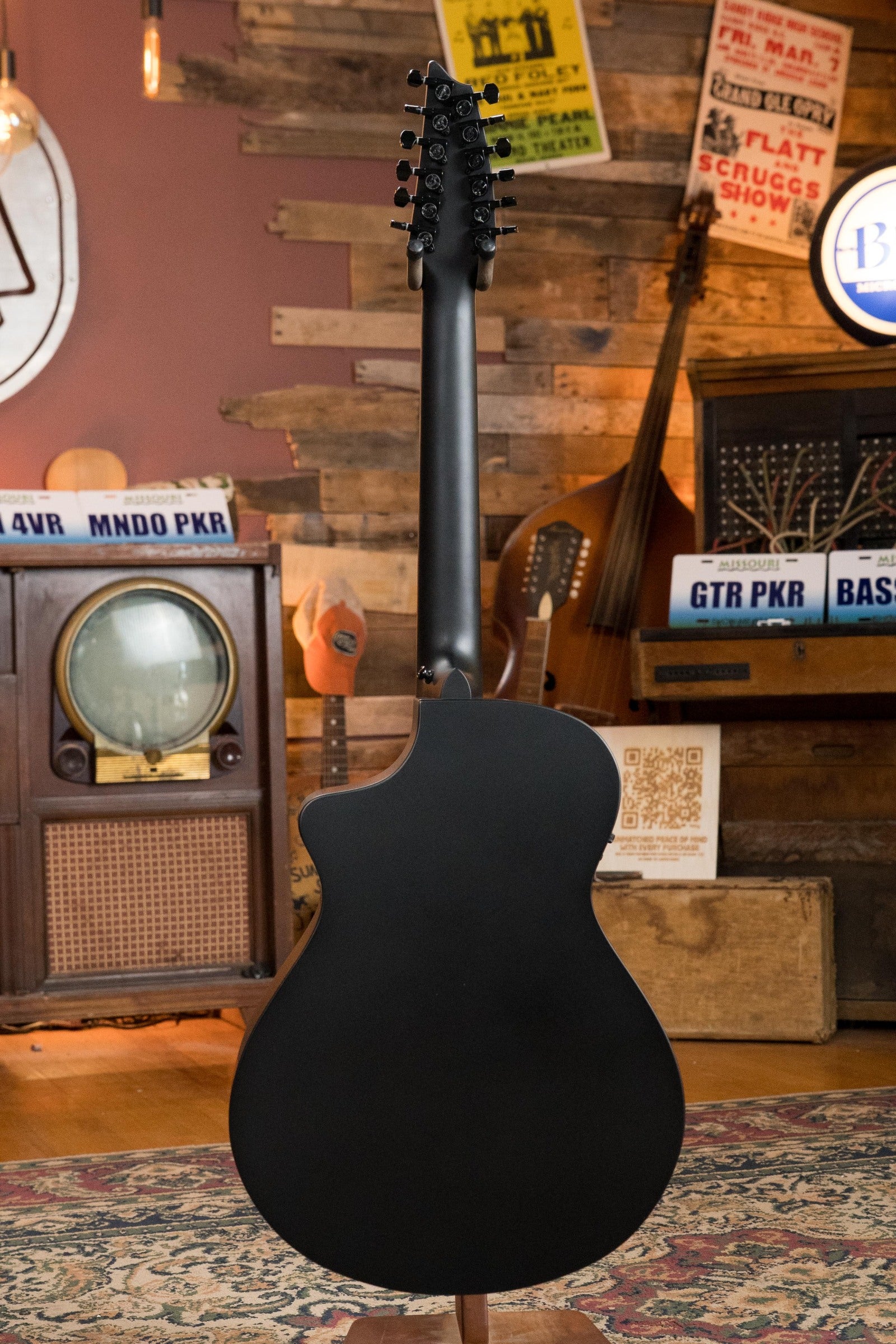 Breedlove Discovery Series Spruce/Mahogany 12 String Satin Black Double Course Concert Guitar w/Electronics #6094