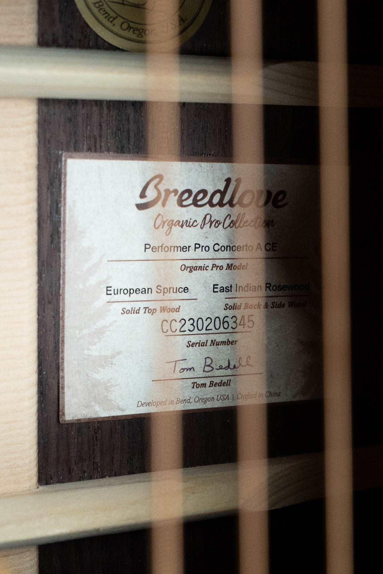 Breedlove Performer Pro Series Spruce/Rosewood Aged Toner Cutaway Dreadnought Concerto Guitar w/Electronics #6345