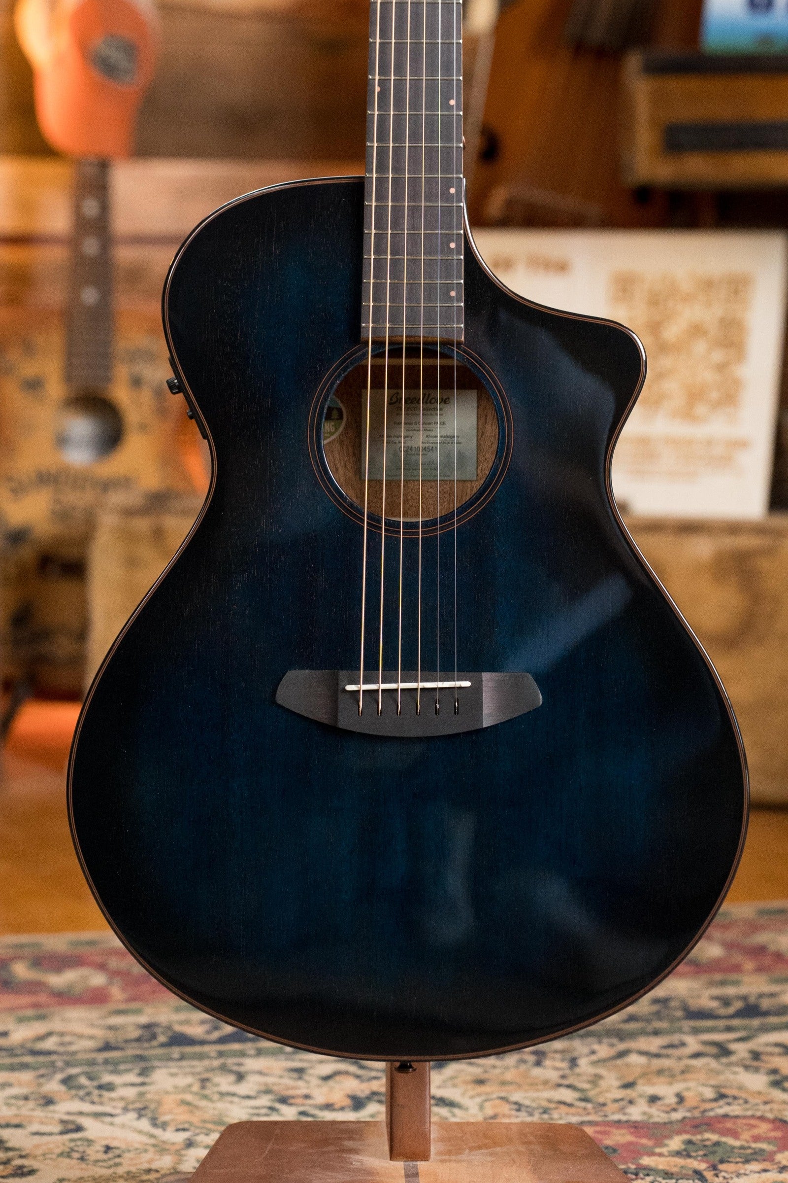 Breedlove Rainforest S All Mahogany Cutaway Concert Papillon Guitar w/Electronics #4541