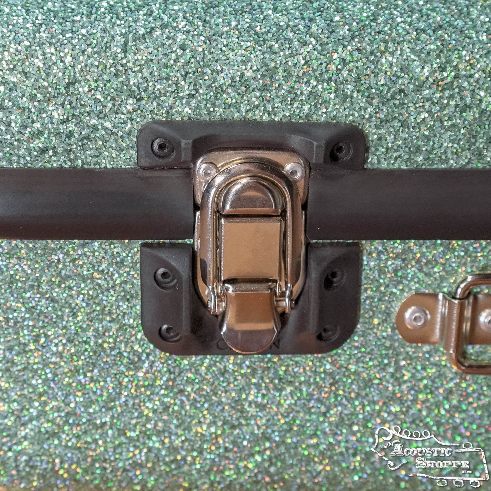 Calton Smooth Glitter Finish Sea Green Exterior/Aqua Interior Dreadnought D-18 Case w/ Backpack Straps #0001