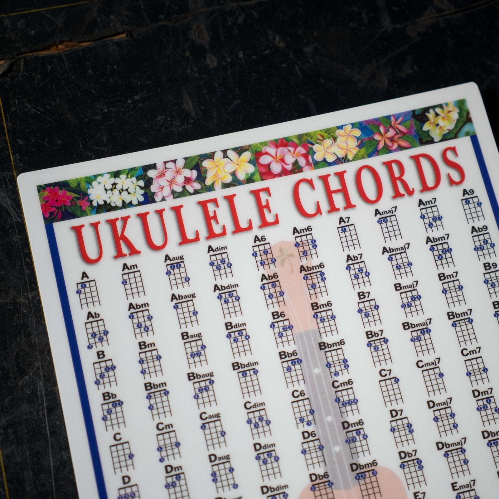 Laminated Mini Ukulele Chords Chart #8116