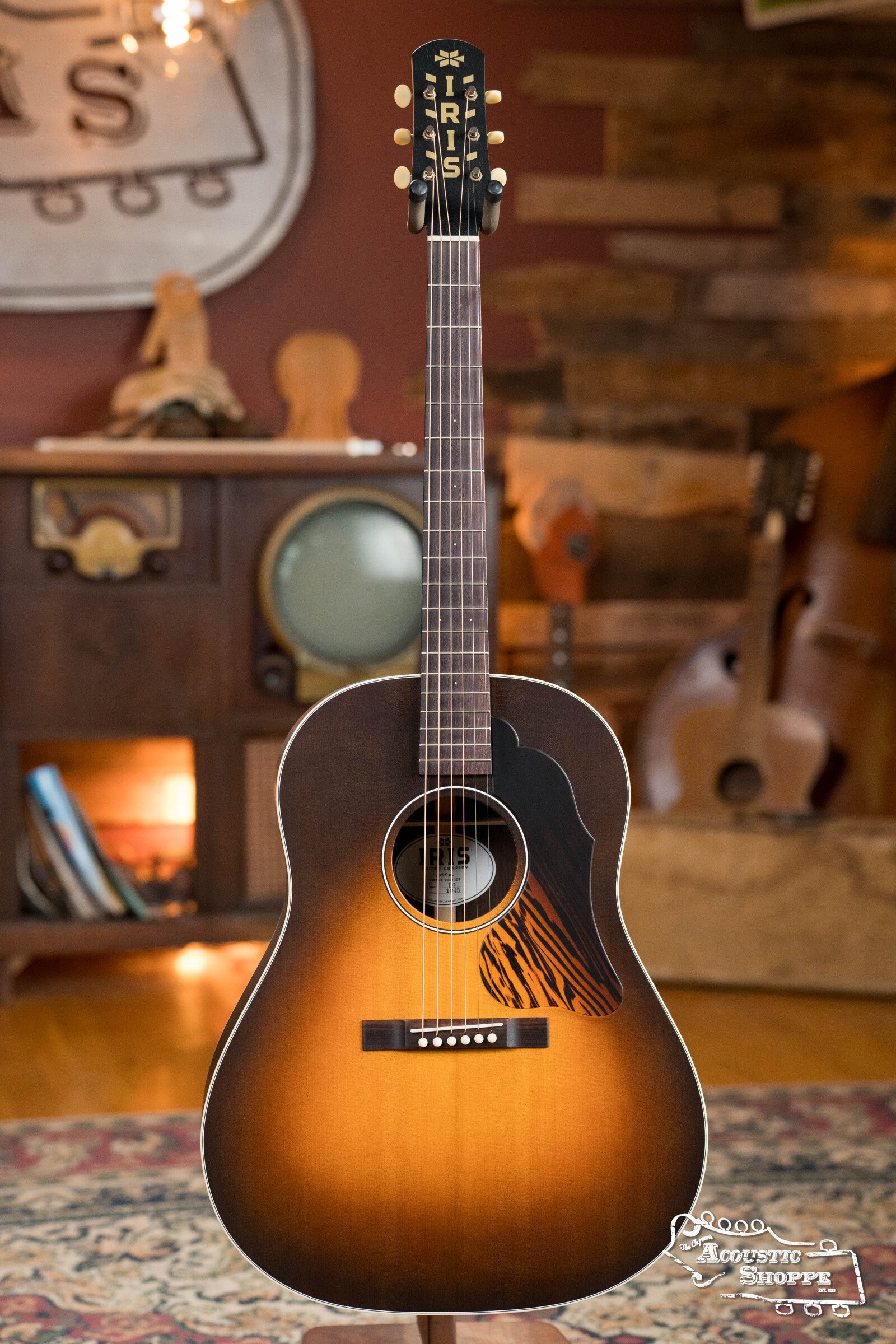 IRIS DF *Custom* Adirondack/Brazilian Burst Slope Shoulder Dreadnought Acoustic Guitar #1045