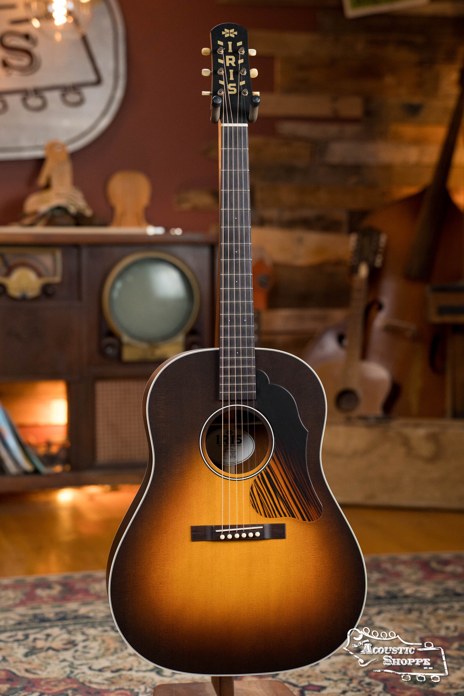 IRIS DF *Custom* Guild Sitka/Old Mahogany Burst Slope Shoulder Dreadnought Guitar #1044