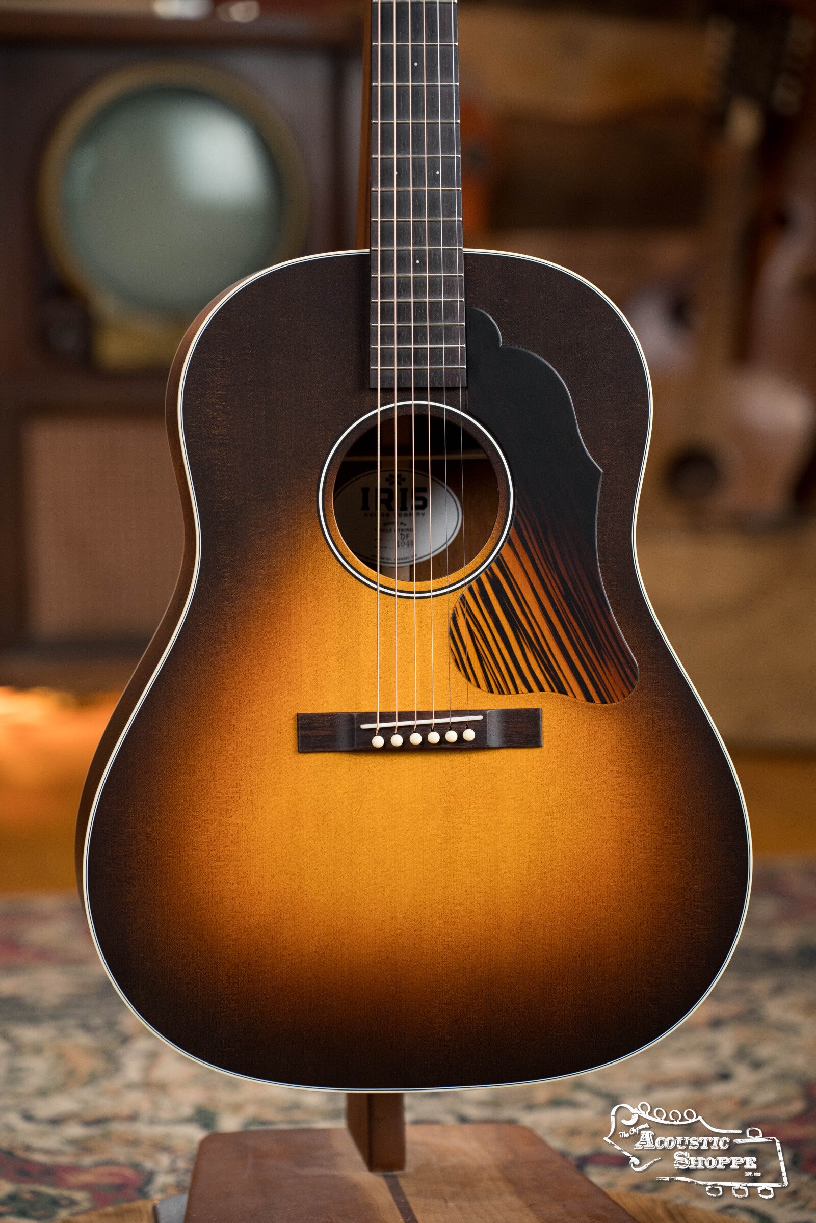 IRIS DF *Custom* Guild Sitka/Old Mahogany Burst Slope Shoulder Dreadnought Guitar #1044
