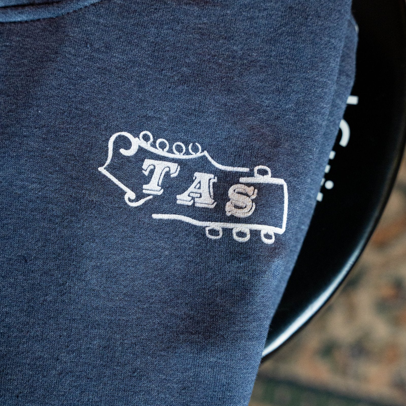 TAS "Vintage" Logo Double-Sided Print Fleece Hoodie - Heather Navy