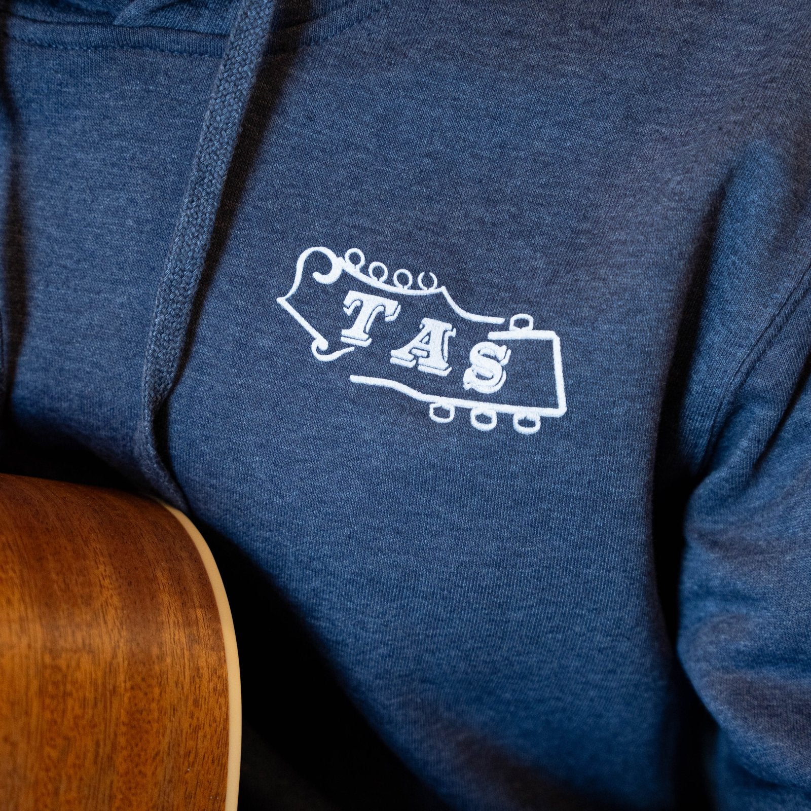 TAS "Vintage" Logo Double-Sided Print Fleece Hoodie - Heather Navy