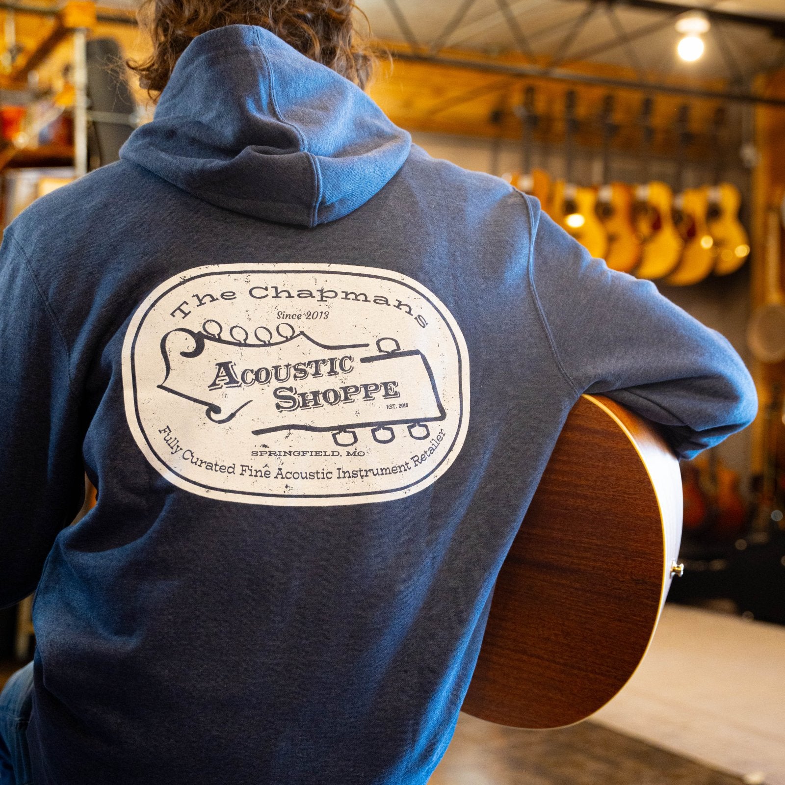 TAS "Vintage" Logo Double-Sided Print Fleece Hoodie - Heather Navy