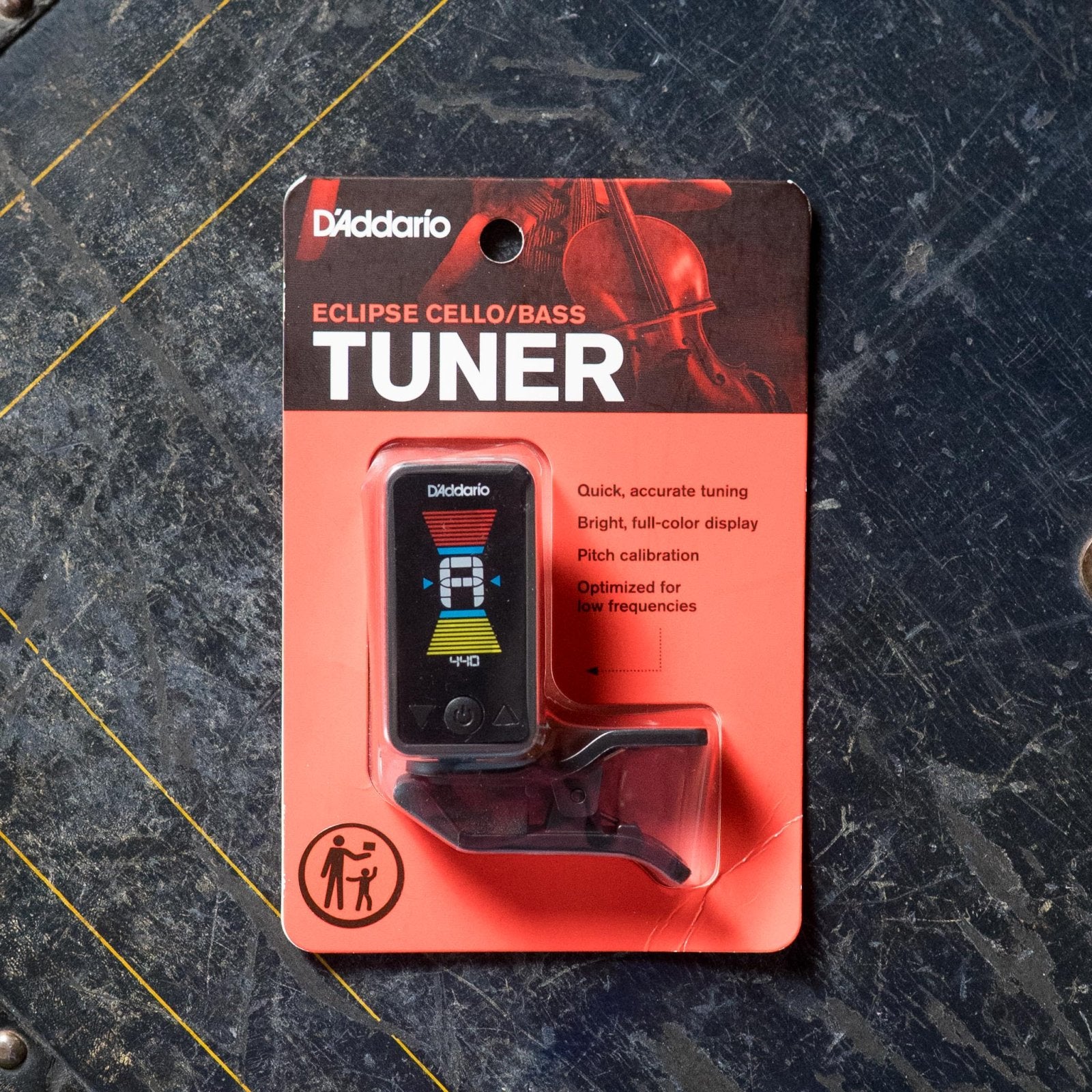 D'Addario PW-CT-17CBK Eclipse Tuner for Cello/Bass - Black