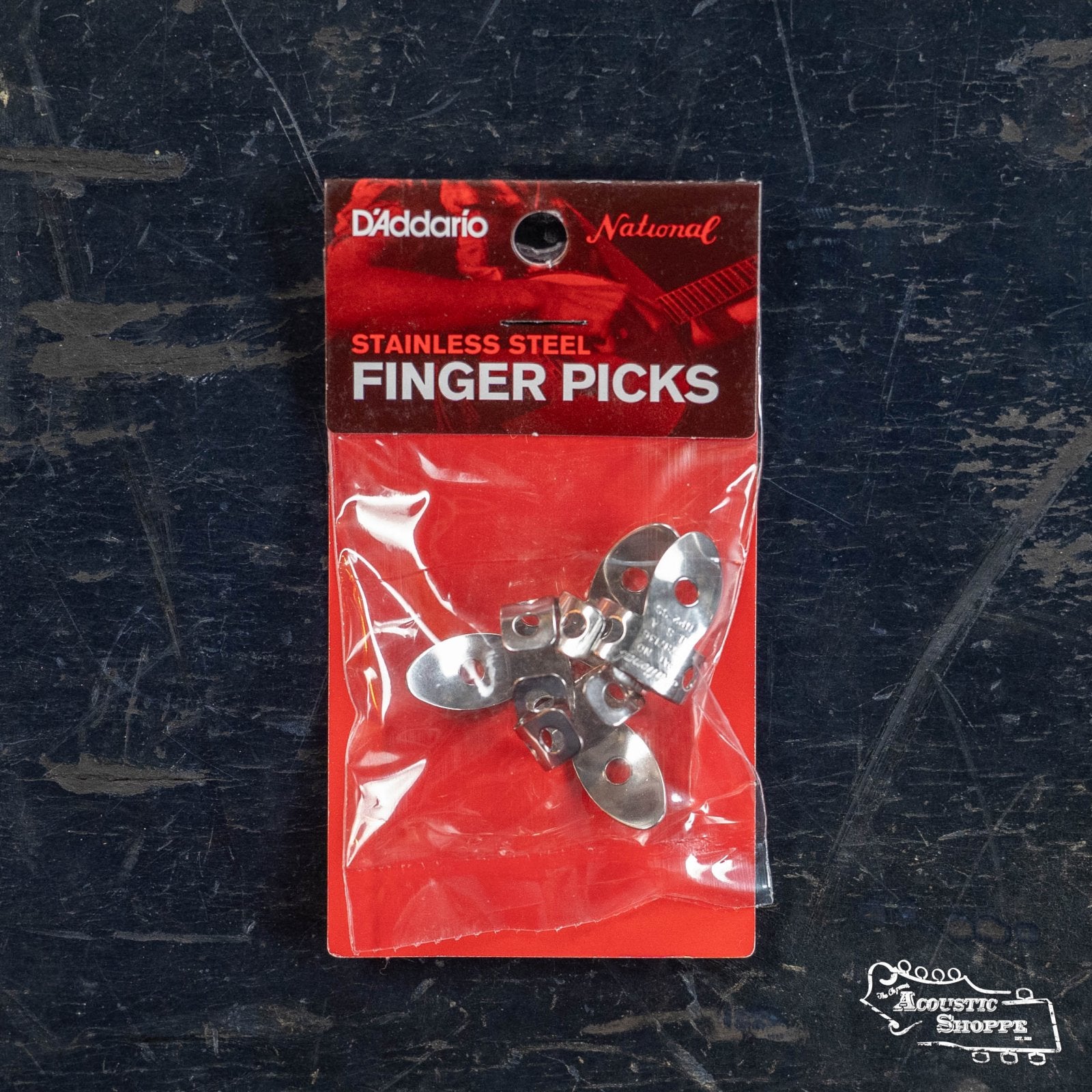 D'Addario NP2SS-04 National Stainless Steel Finger Picks - 4-Pack