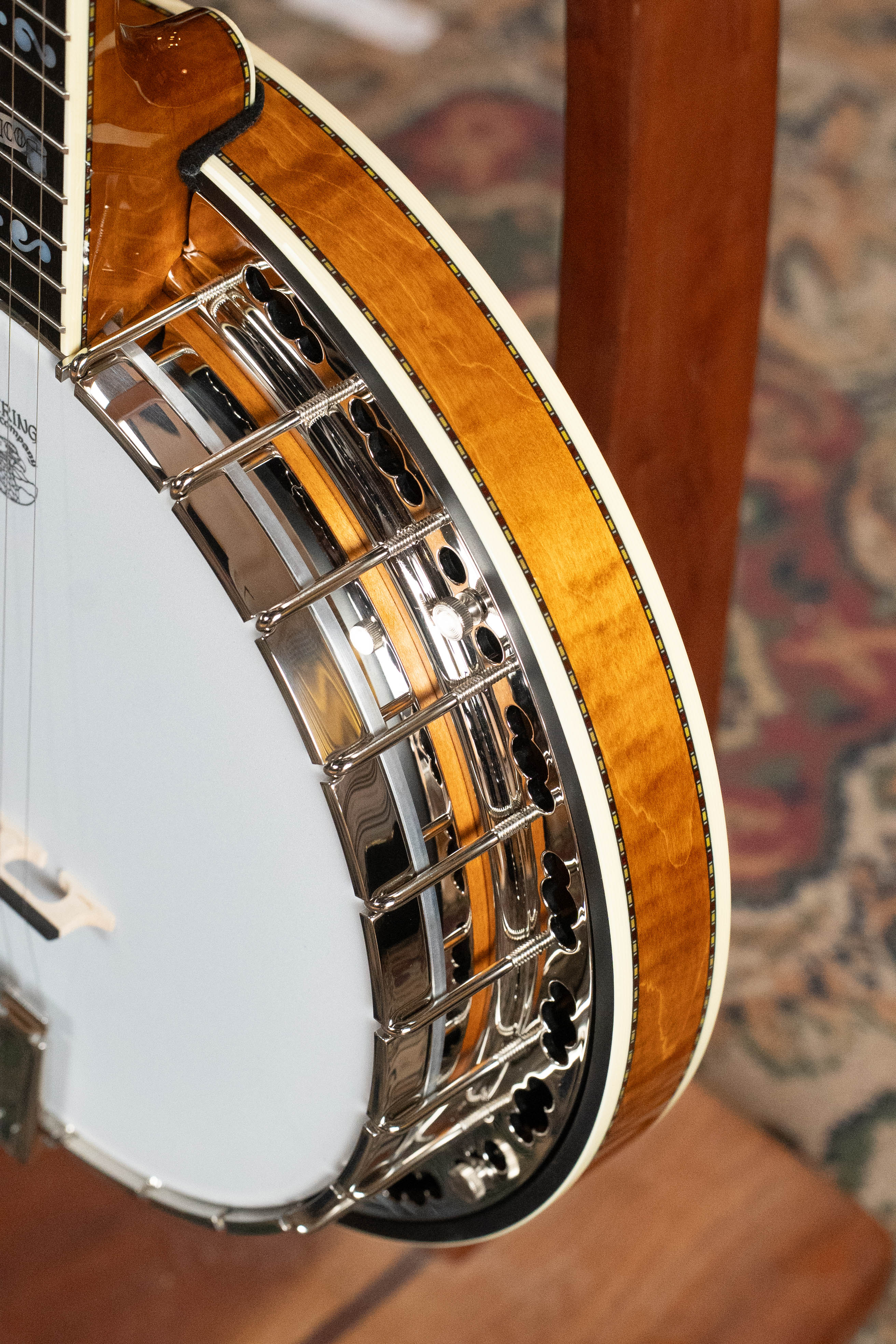 Deering Calico 5 String Curly Maple Resonator Banjo w/Spikes Installed #BC03
