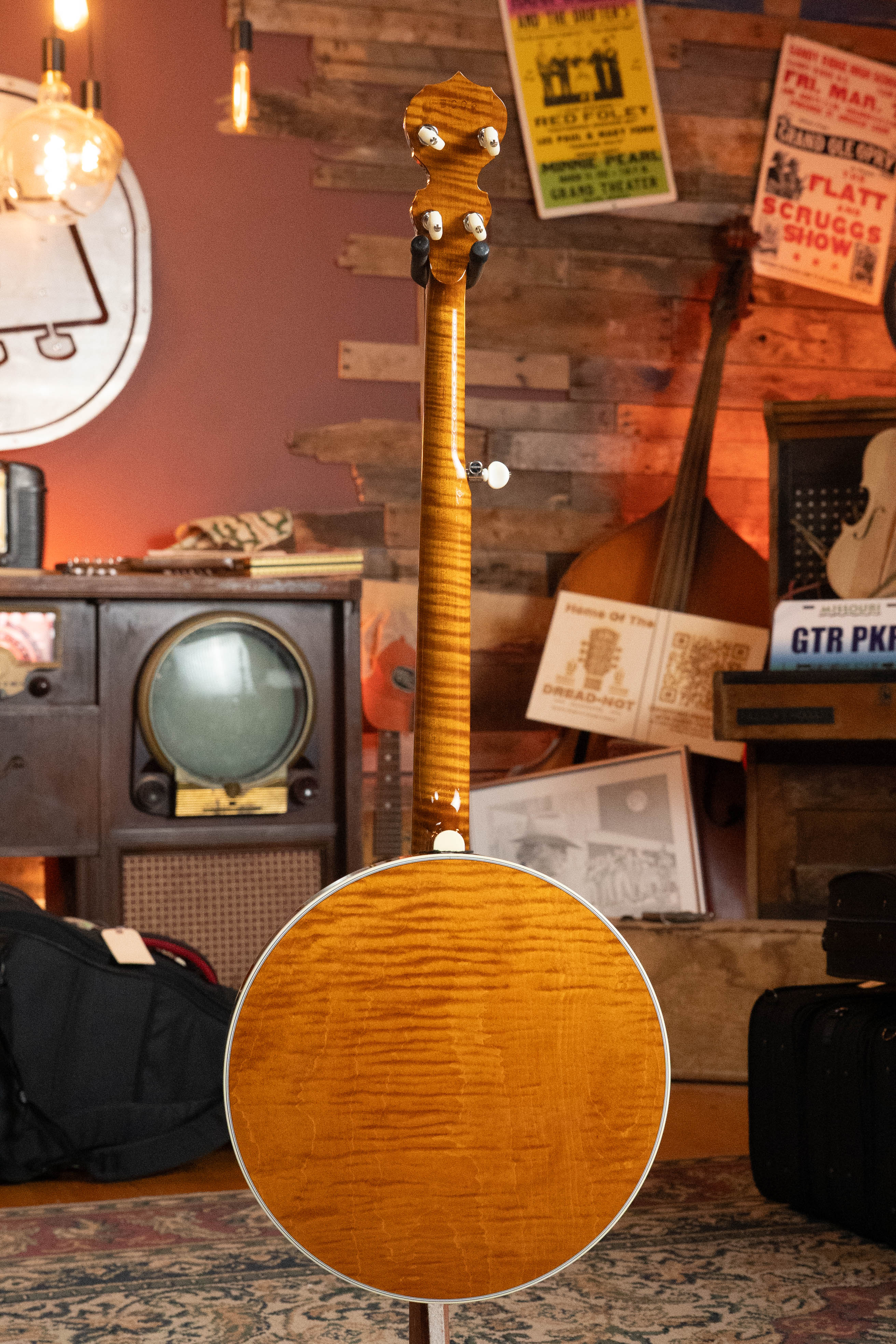 Deering Calico 5 String Curly Maple Resonator Banjo w/Spikes Installed #BC03
