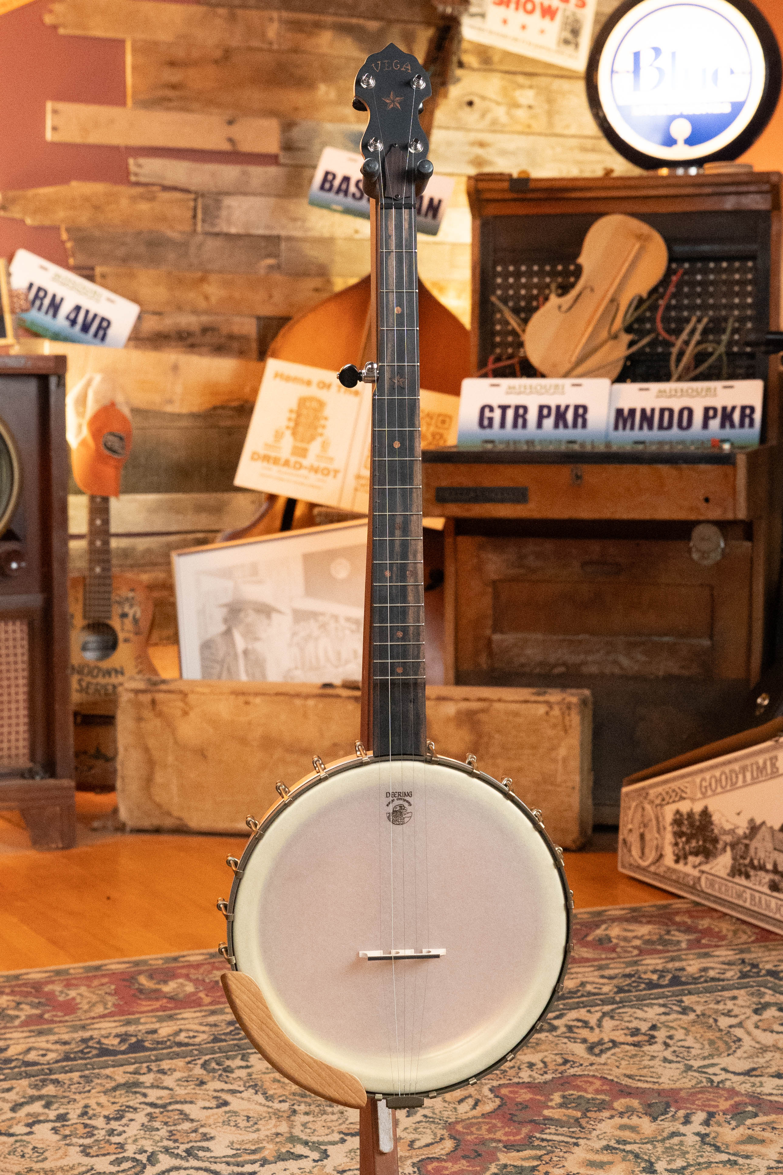 Deering Vega Vintage Star 5-String Cherry Banjo w/Spikes Installed #BC94