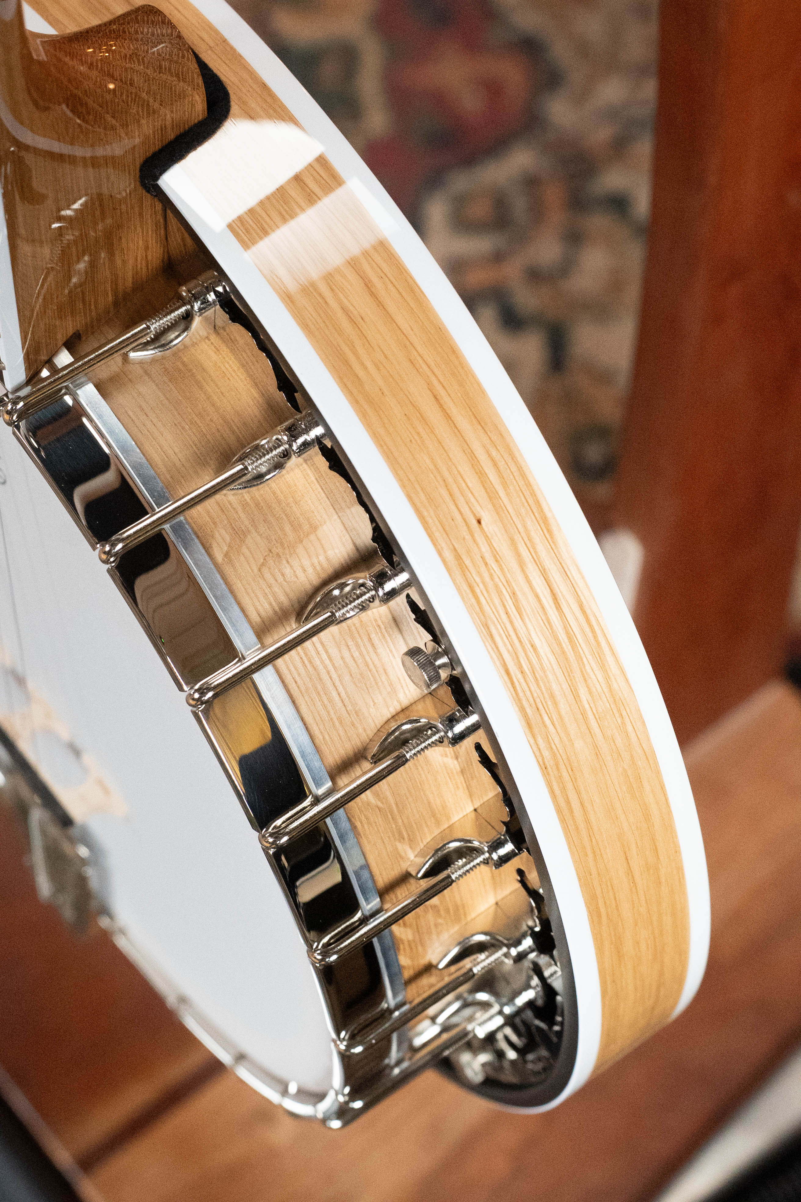 Deering White Lotus 5-String Resonator Banjo w/Spikes Installed #BB89