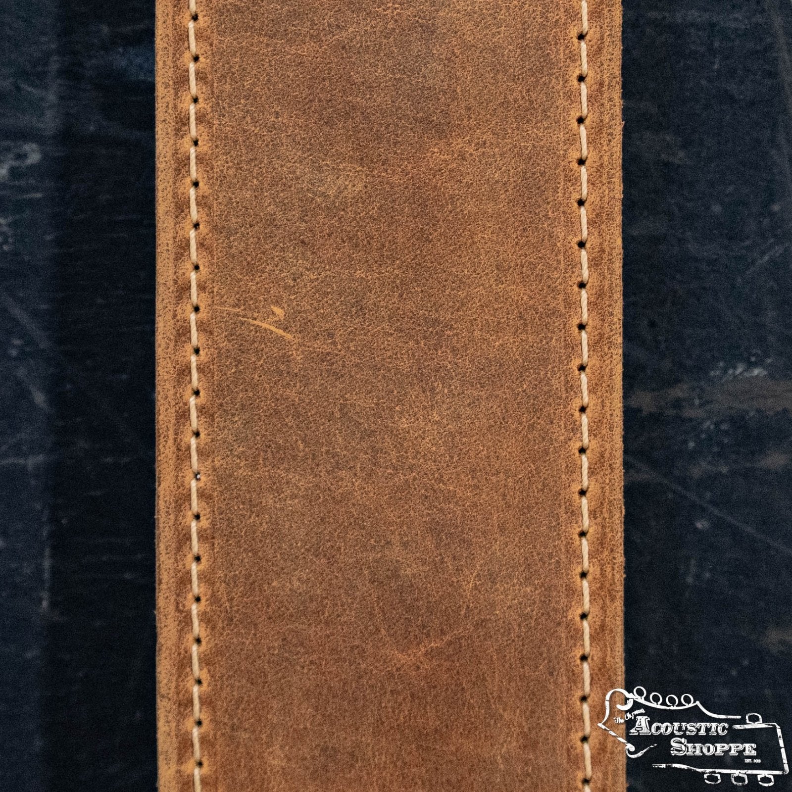 Deering Stitched Leather Cradle Banjo Strap - Tan